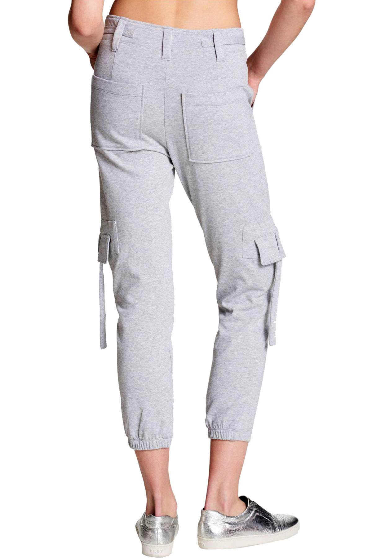 DKNY Sport Dove Heather Grey Cropped Cargo Performance Sweatpant