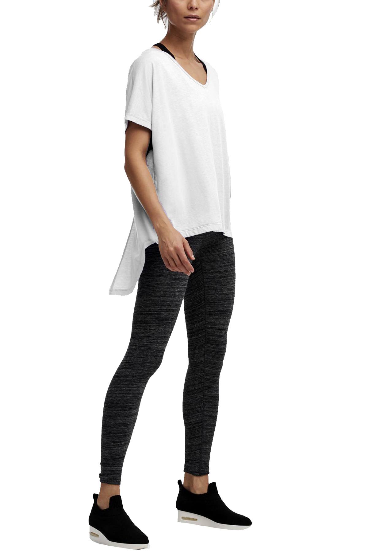 DKNY Sport White Tie-Back V-Neck Tee