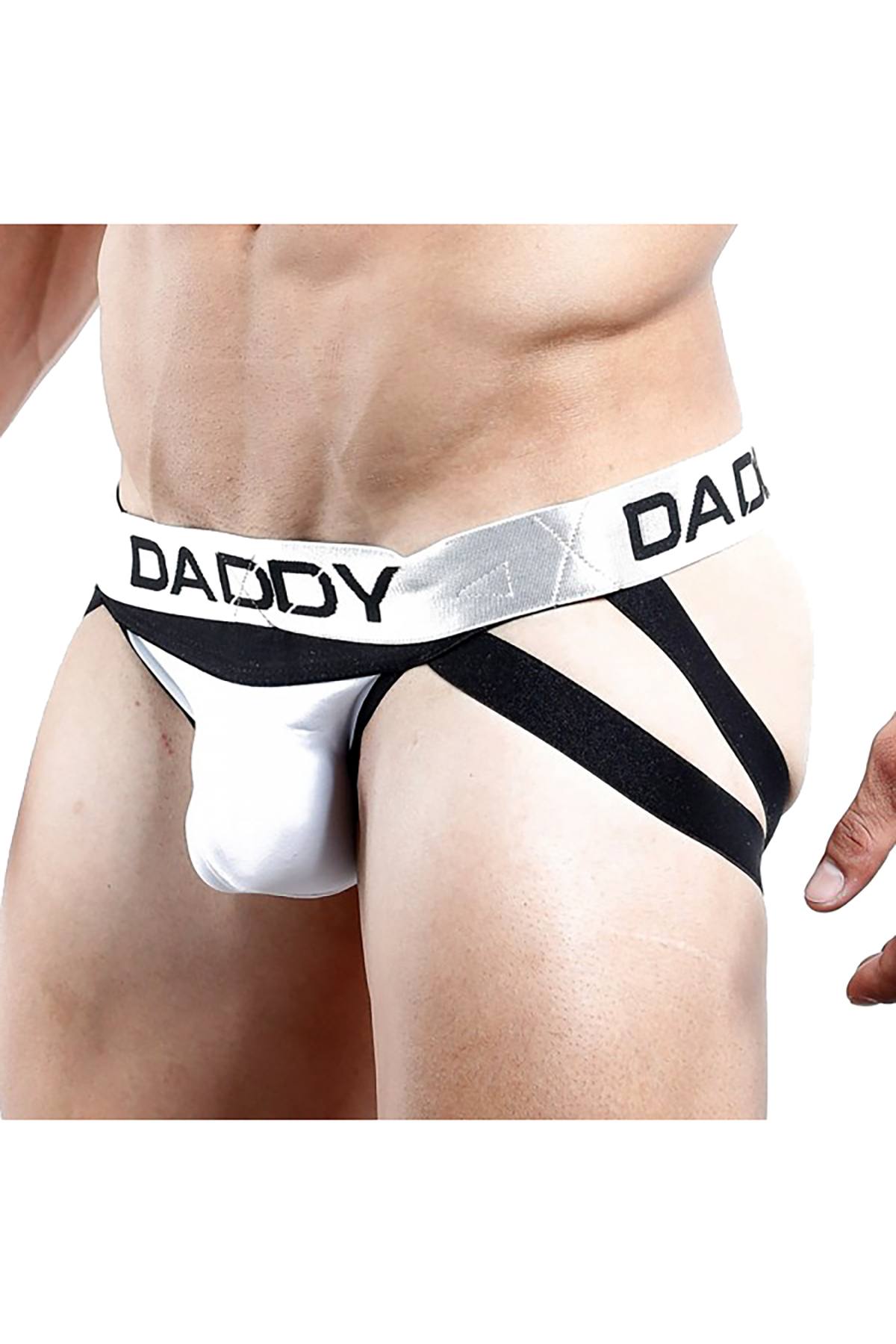 Daddy White Multi-Strap Jock-Thong