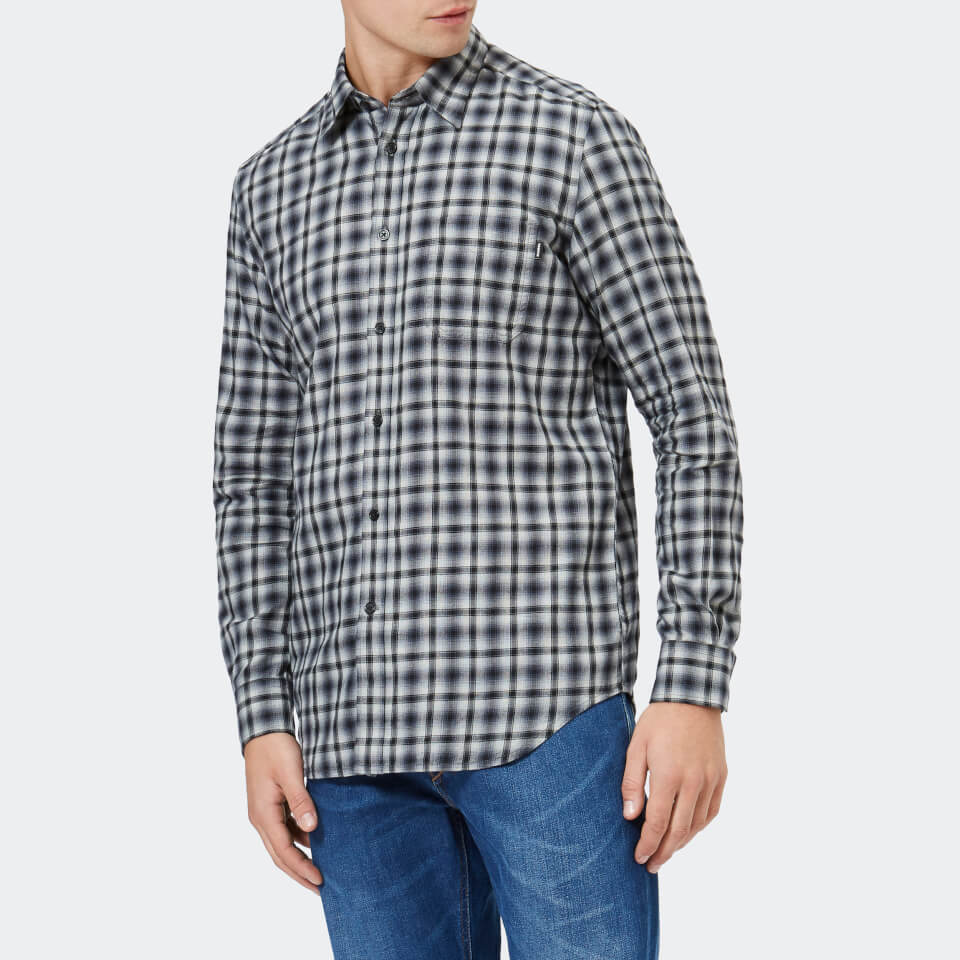 Diesel Men's S-cull-a Long Sleeve Checked Shirt - Vapourous Gray