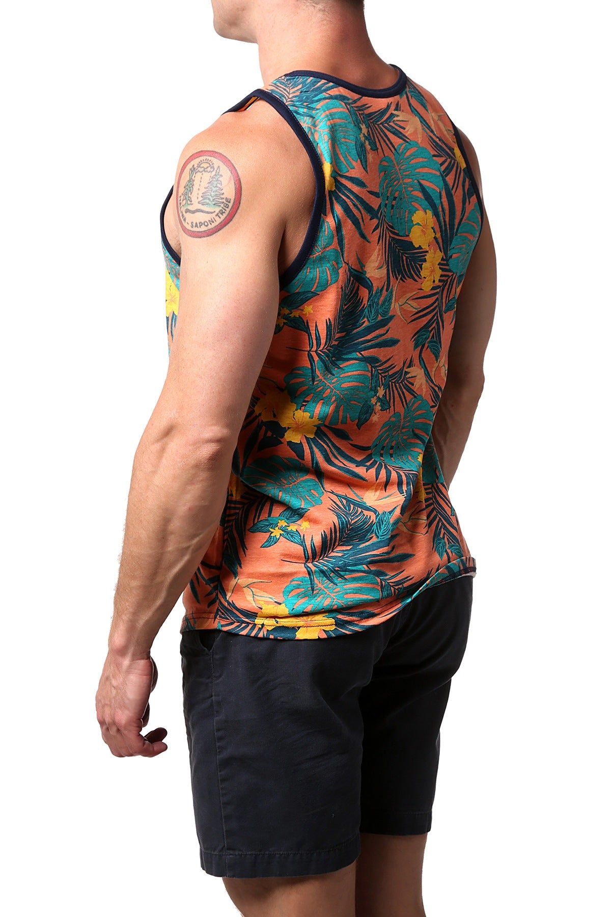 Distortion Bold Coral Hawaiian Print AOP Tank Top
