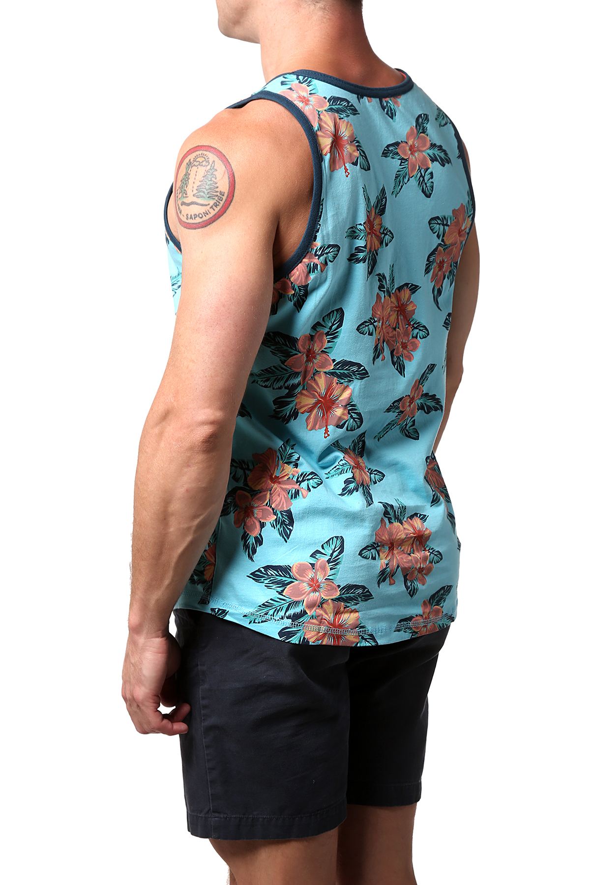 Distortion Capri Blue Floral AOP Tank Top