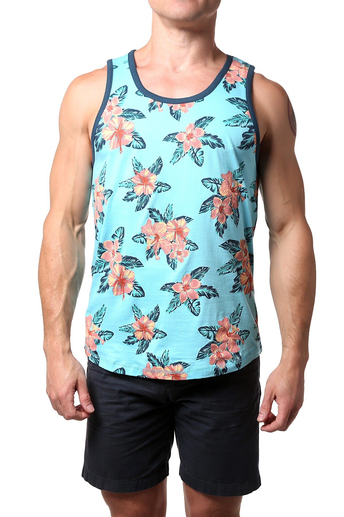 Distortion Capri Blue Floral AOP Tank Top