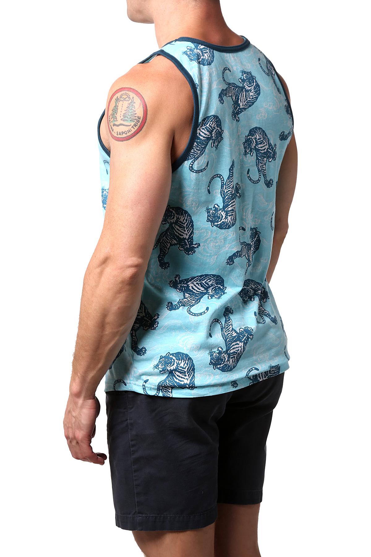 Distortion Capri Blue Tiger AOP Tank Top