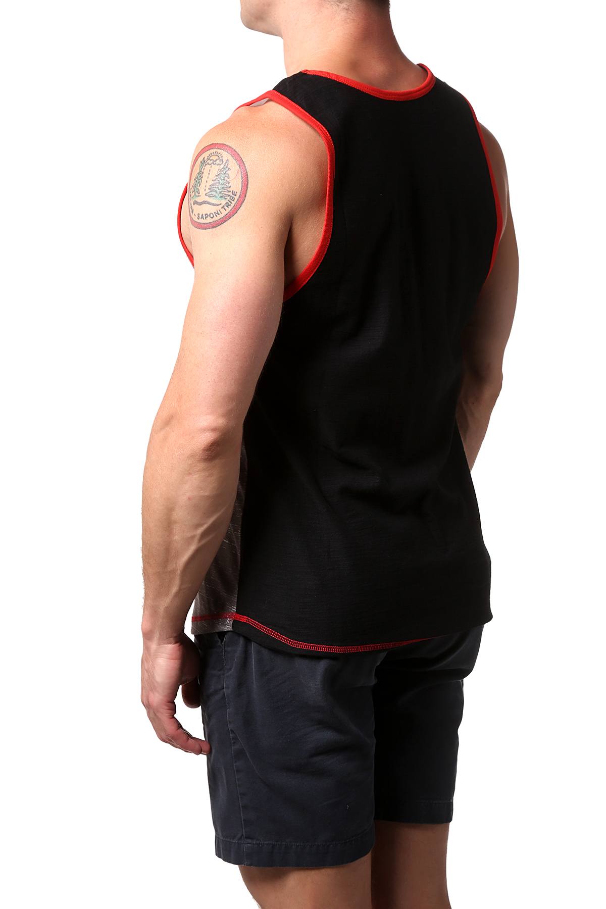 Distortion Grey Sublimated Palm Stripe Tank Top