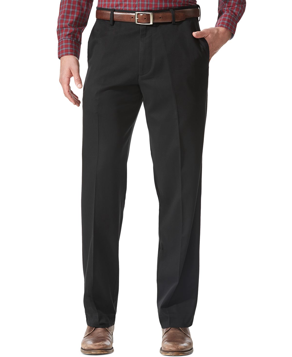 Dockers Comfort Relaxed Fit Khaki Stretch Pants Black Metal