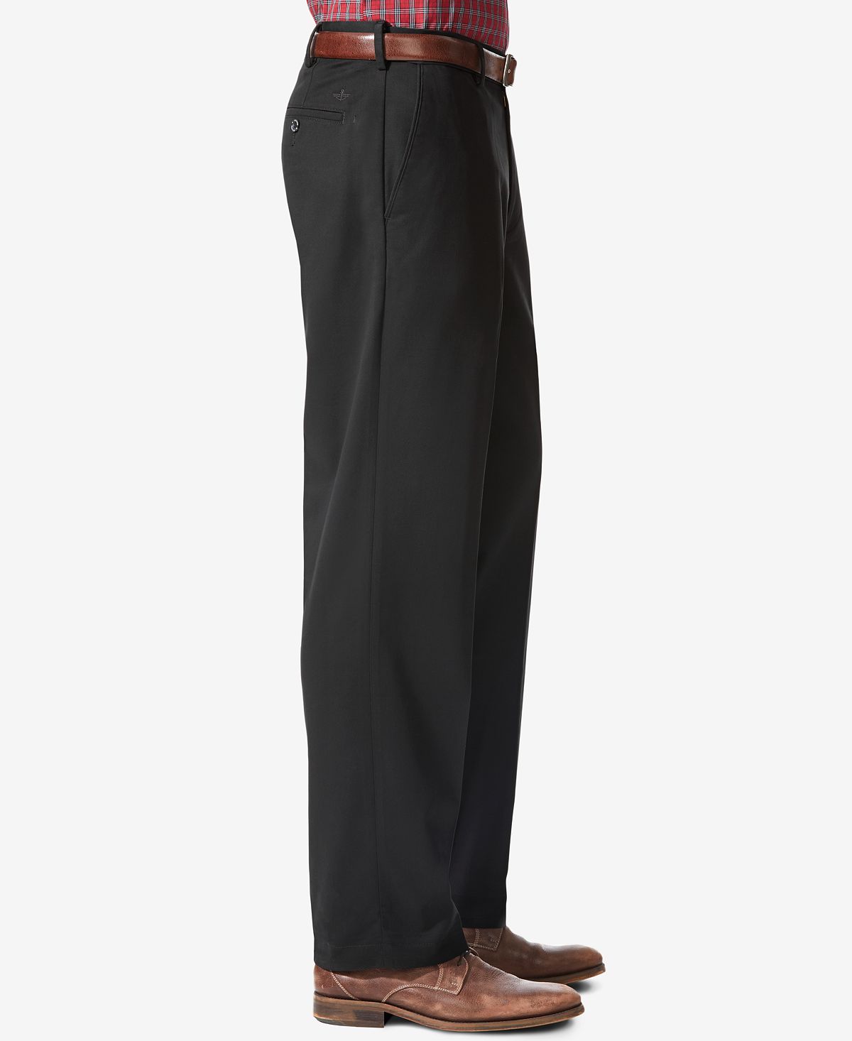 Dockers Comfort Relaxed Fit Khaki Stretch Pants Black Metal