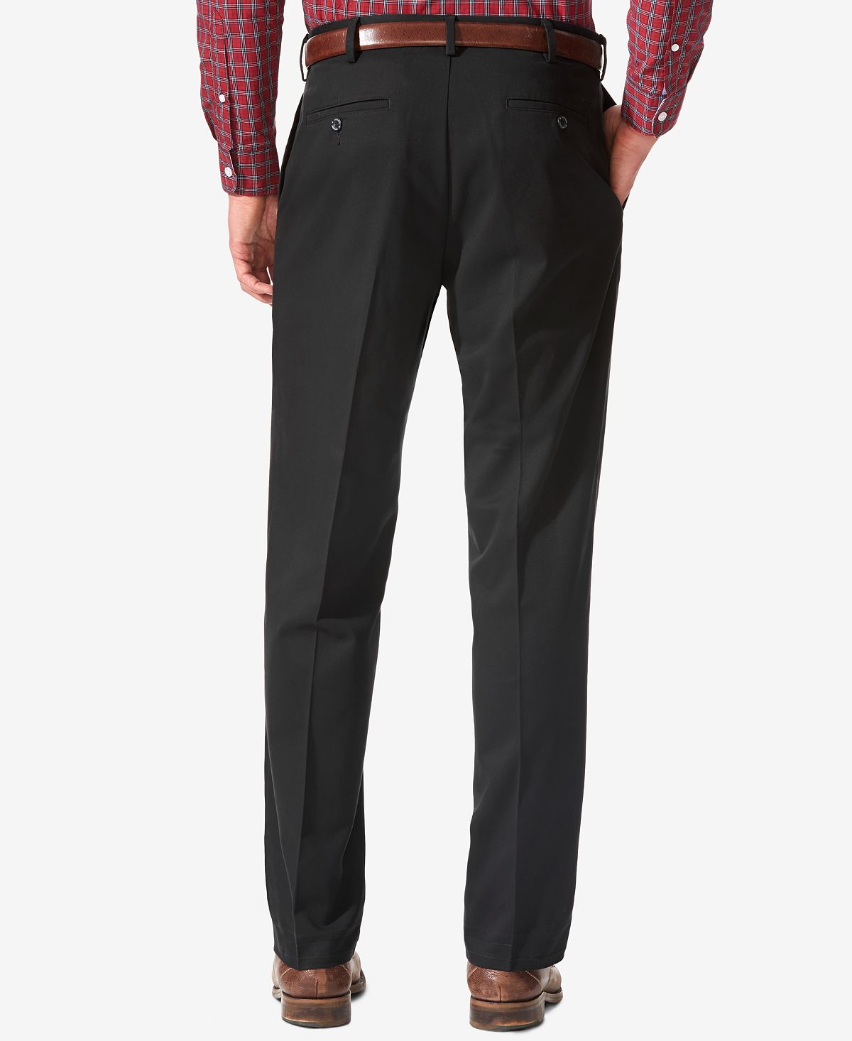 Dockers Comfort Relaxed Fit Khaki Stretch Pants Black Metal