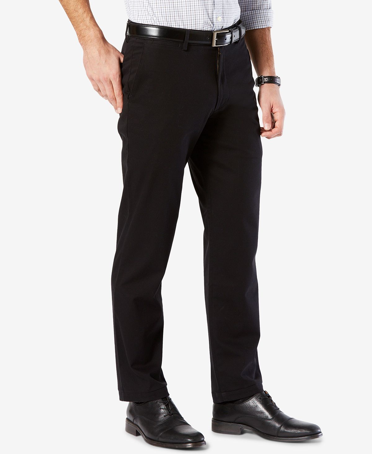 Dockers ' Signature Lux Cotton Straight Fit Stretch Khaki Pants Black