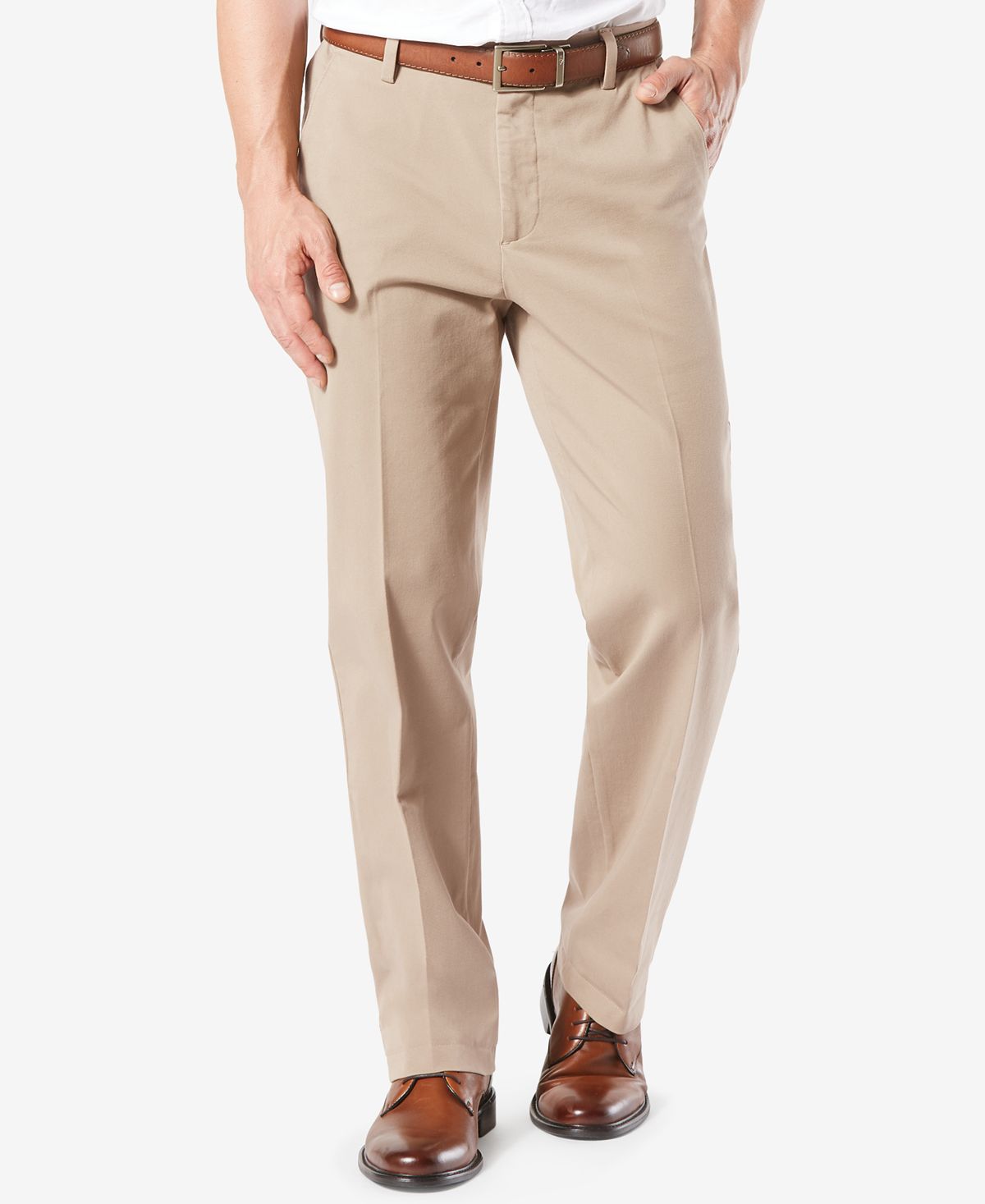 Dockers Workday Smart 360 Flex Classic Fit Khaki Stretch Pants Safari Beige