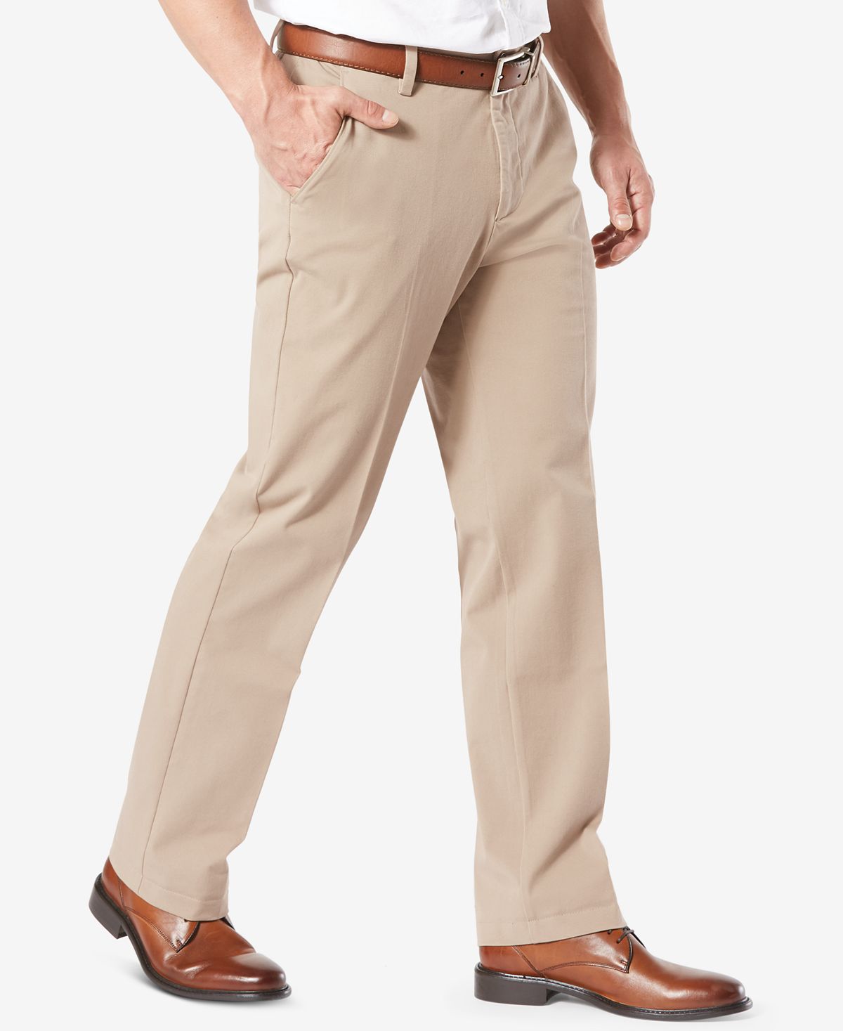 Dockers Workday Smart 360 Flex Classic Fit Khaki Stretch Pants Safari Beige