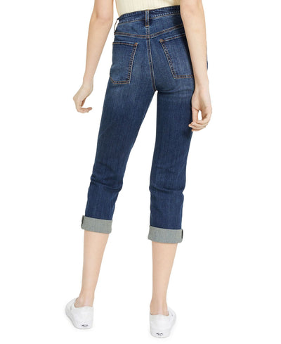 Dollhouse Juniors' Roll-cuff Button-fly Jeans Driftwood Wash