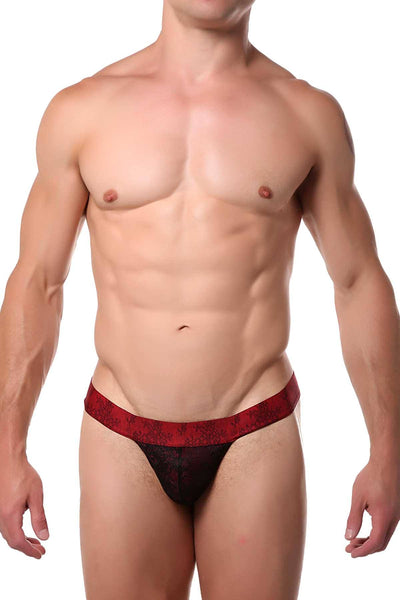 Doreanse Black/Red Double-Layer Lace Bikini Brief