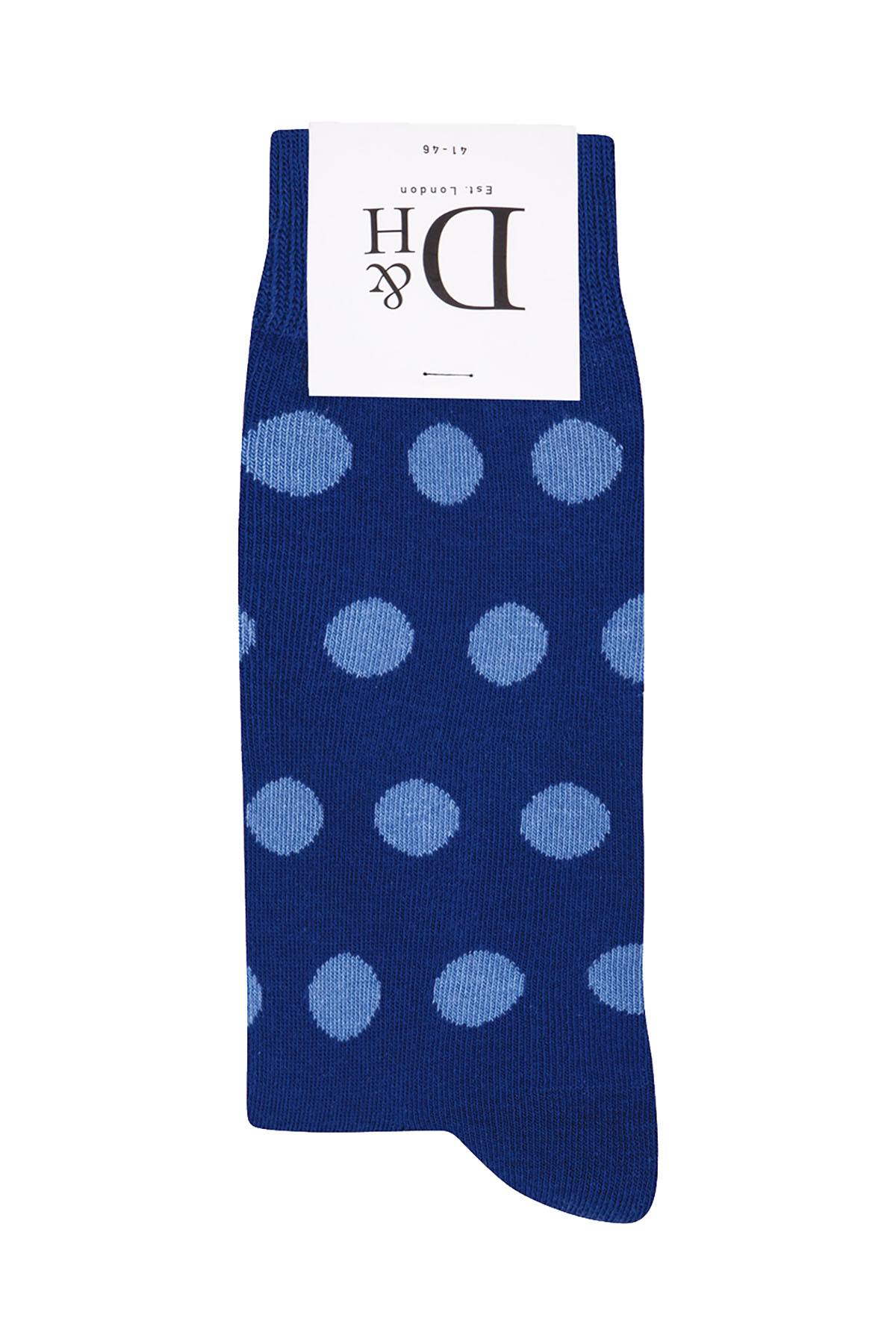 Drake & Hutch Blue/Sky Polka Crew Socks