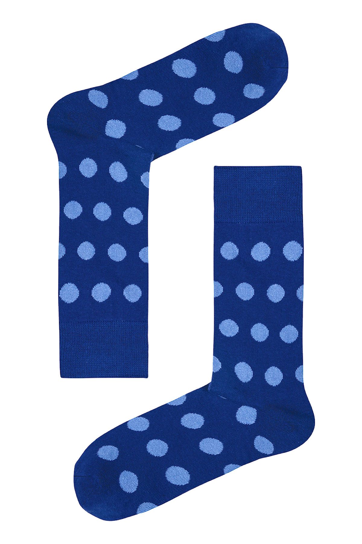 Drake & Hutch Blue/Sky Polka Crew Socks