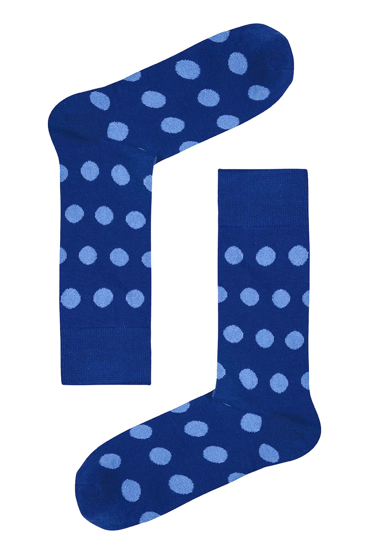 Drake & Hutch Blue/Sky Polka Unisex Crew Socks