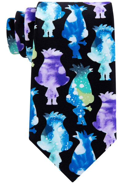 DreamWorks Trolls Black/Blue Watercolor Diamond Tie