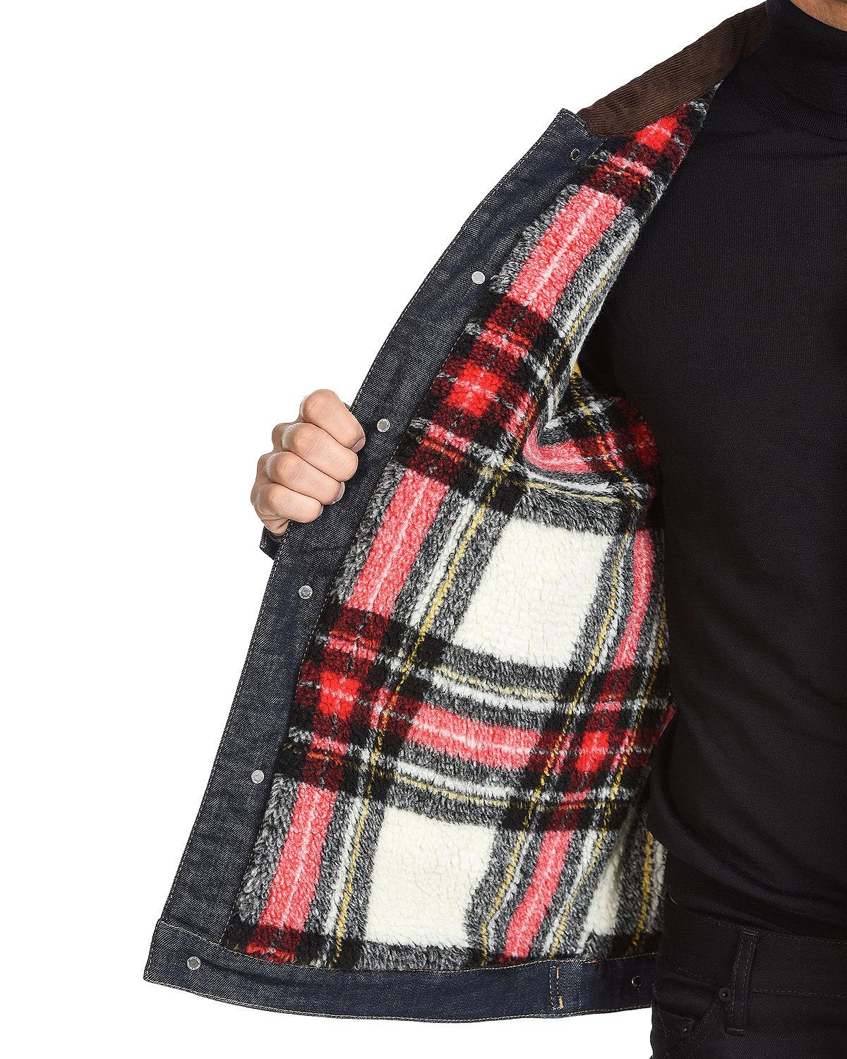 Dsquared2 Sherpa Lined Denim Jacket Blue