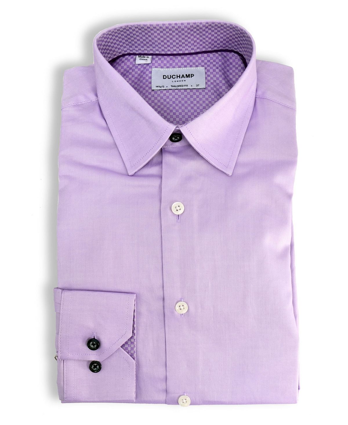 Duchamp London Solid Textured Dress Shirt Lavender