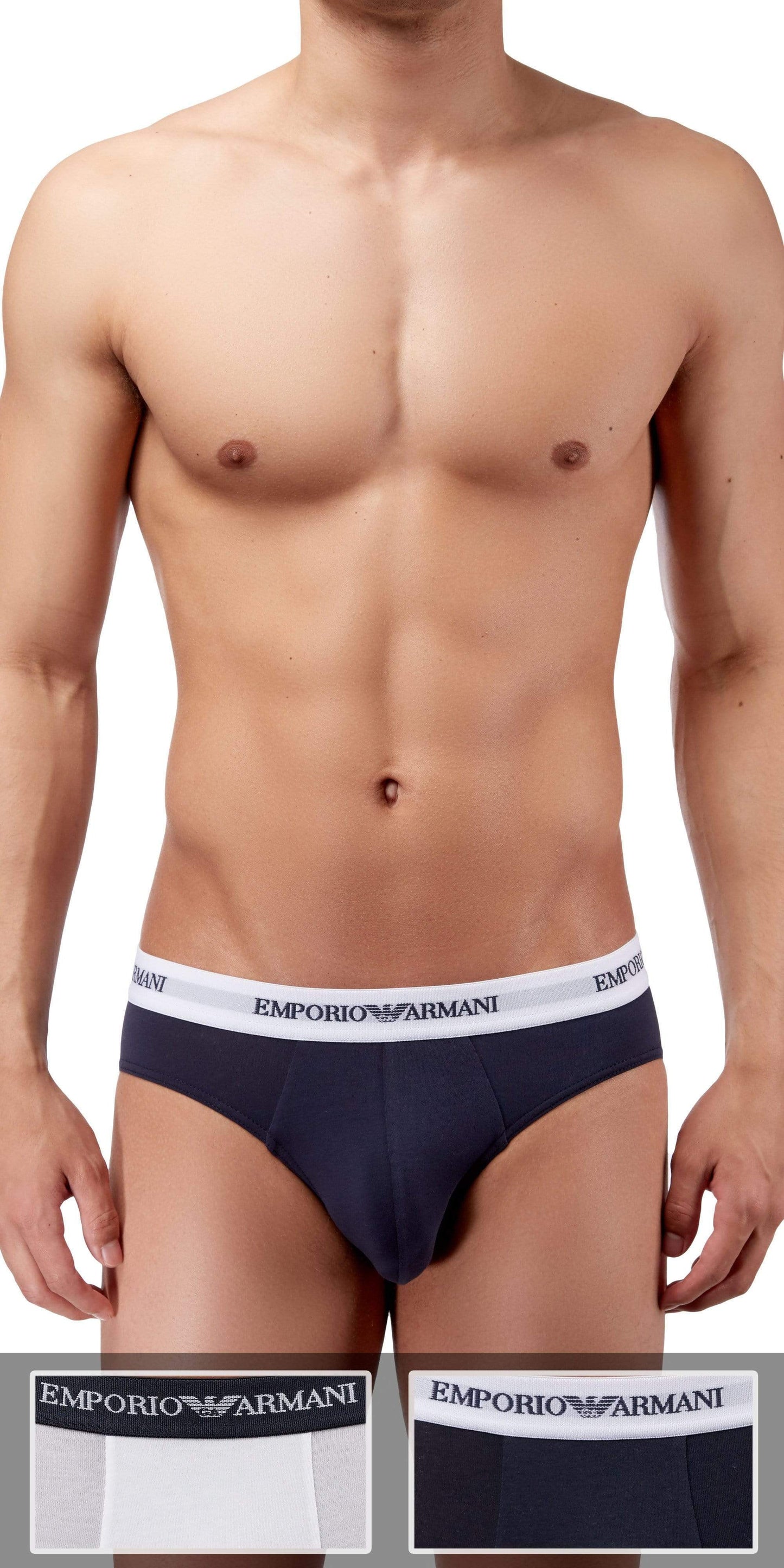 Emporio Armani 2-Pack Brief White-marine - 111321cc717
