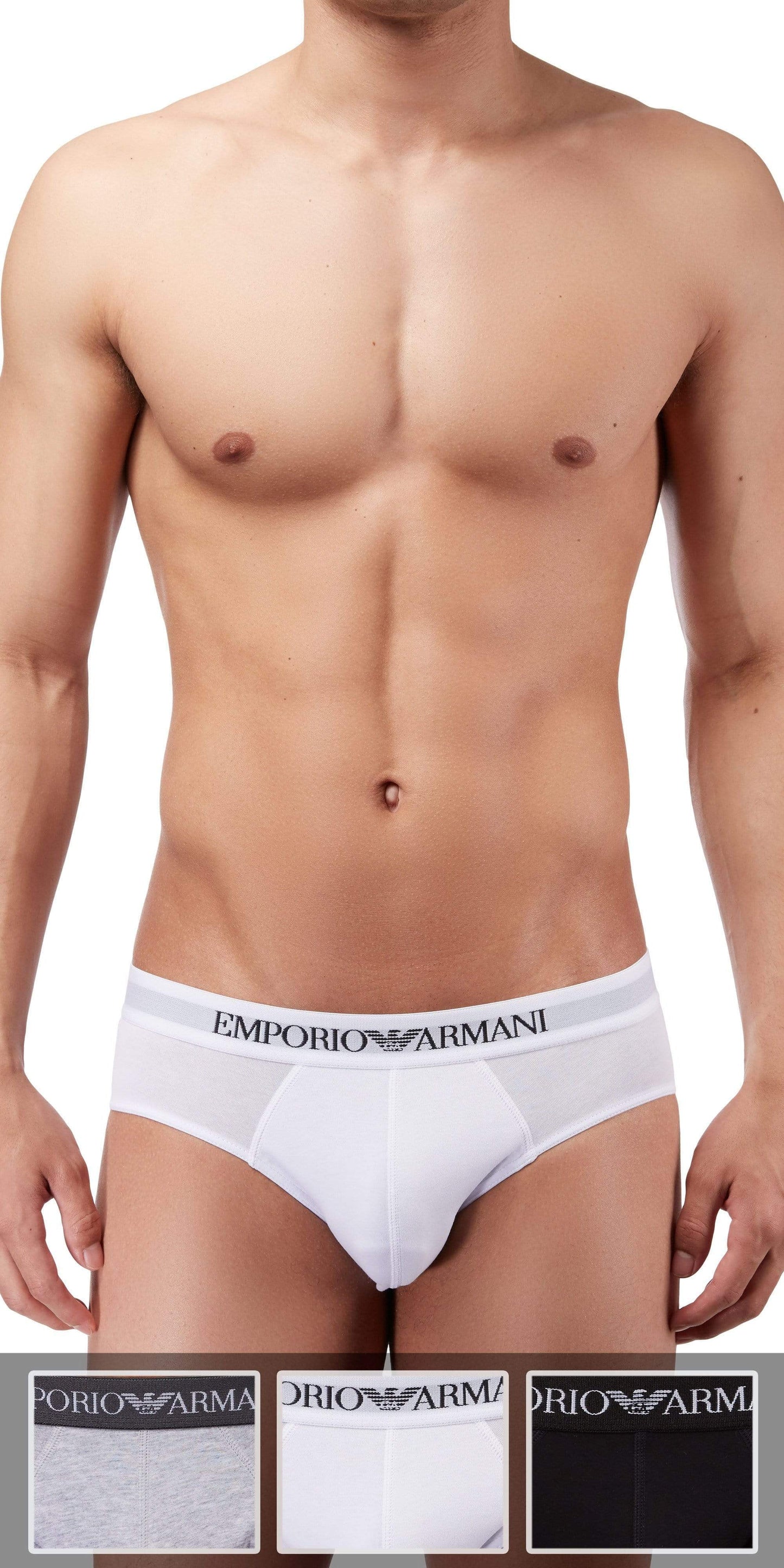 Emporio Armani 3-Pack Brief Gray-white-black