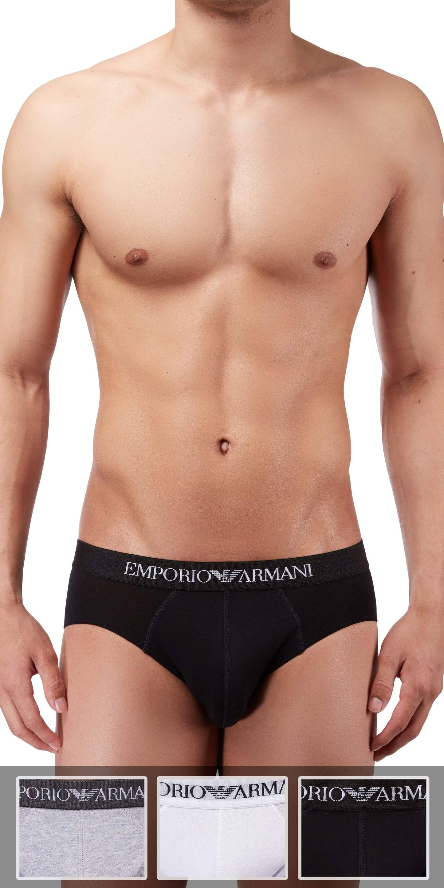 Emporio Armani 3-Pack Brief Gray-white-black