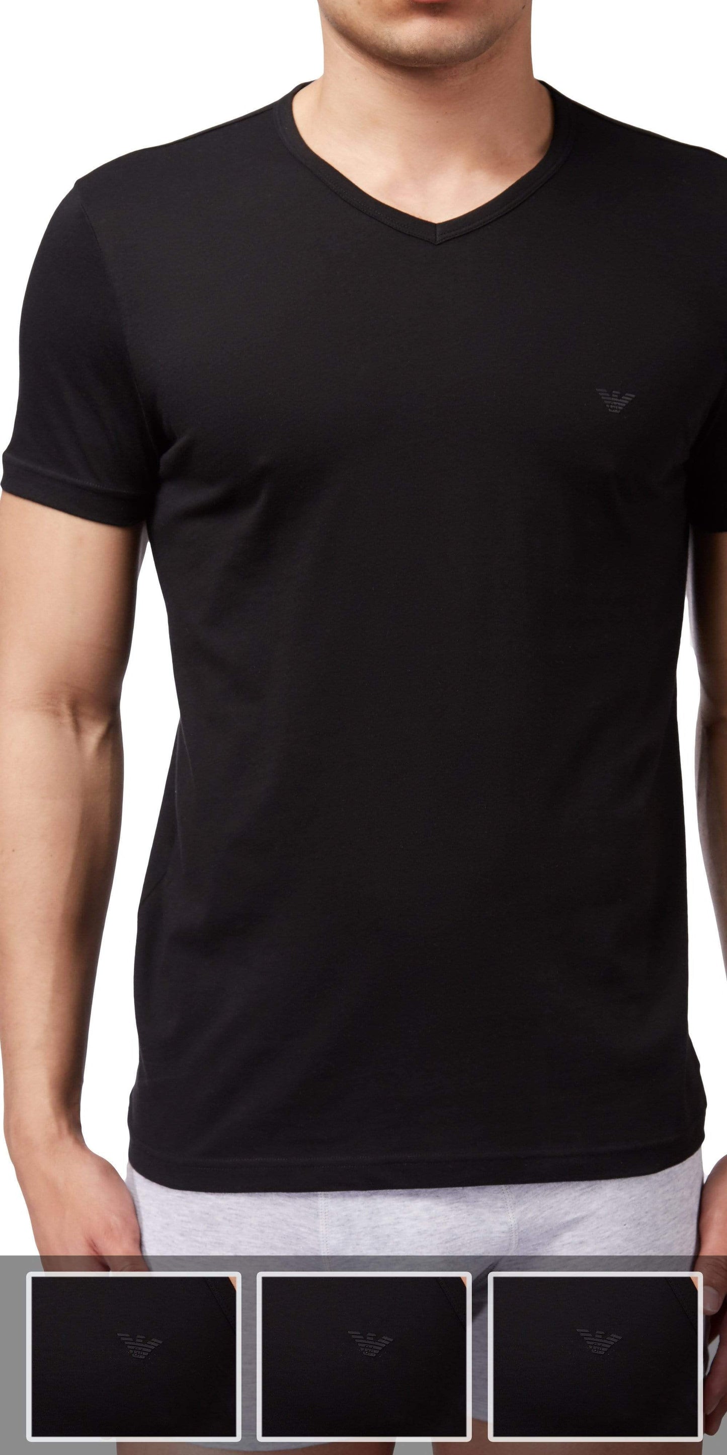 Emporio Armani 3-Pack T-shirt Black