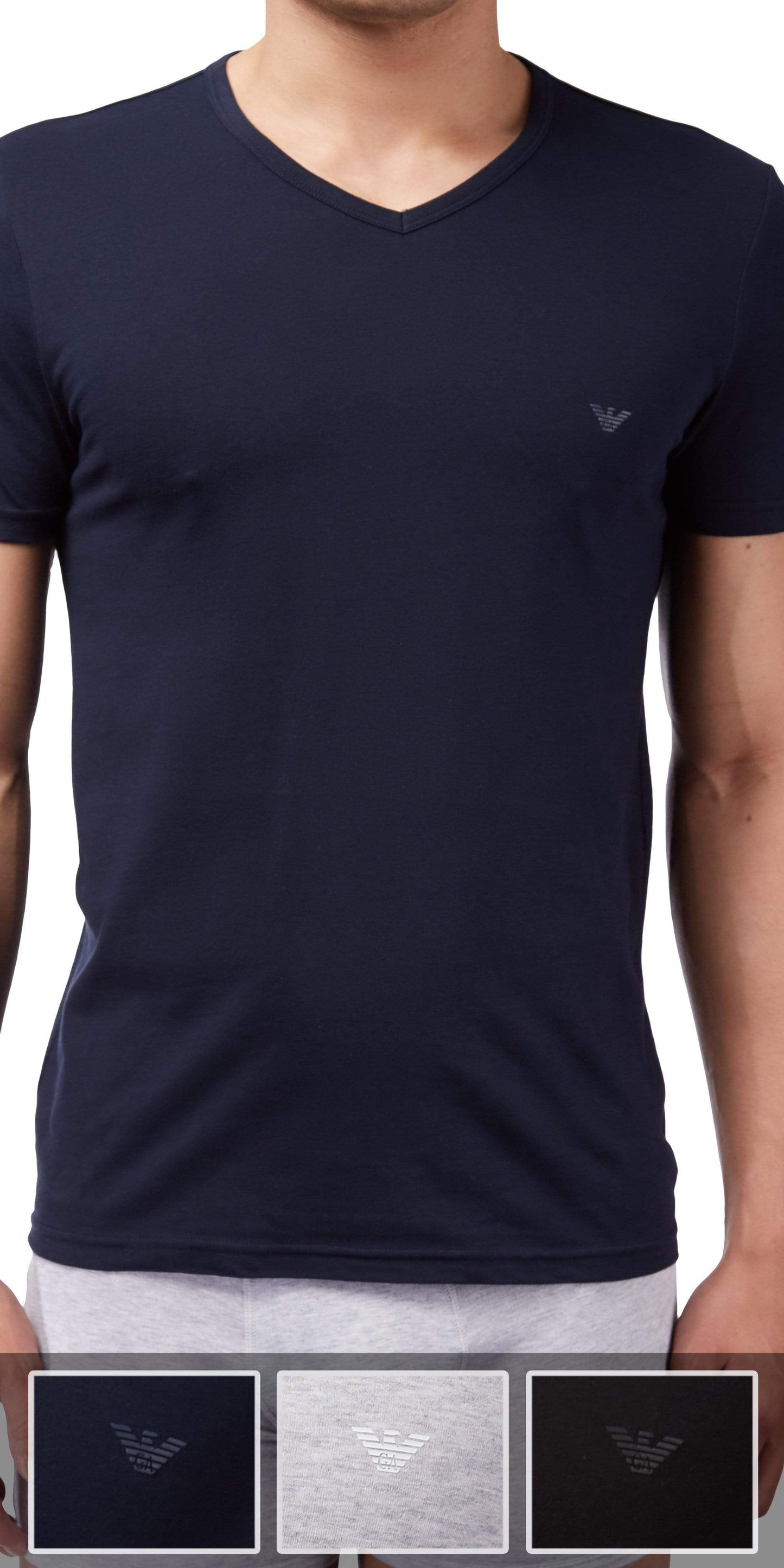 Emporio Armani 3-Pack T-shirt Gray-black-navy
