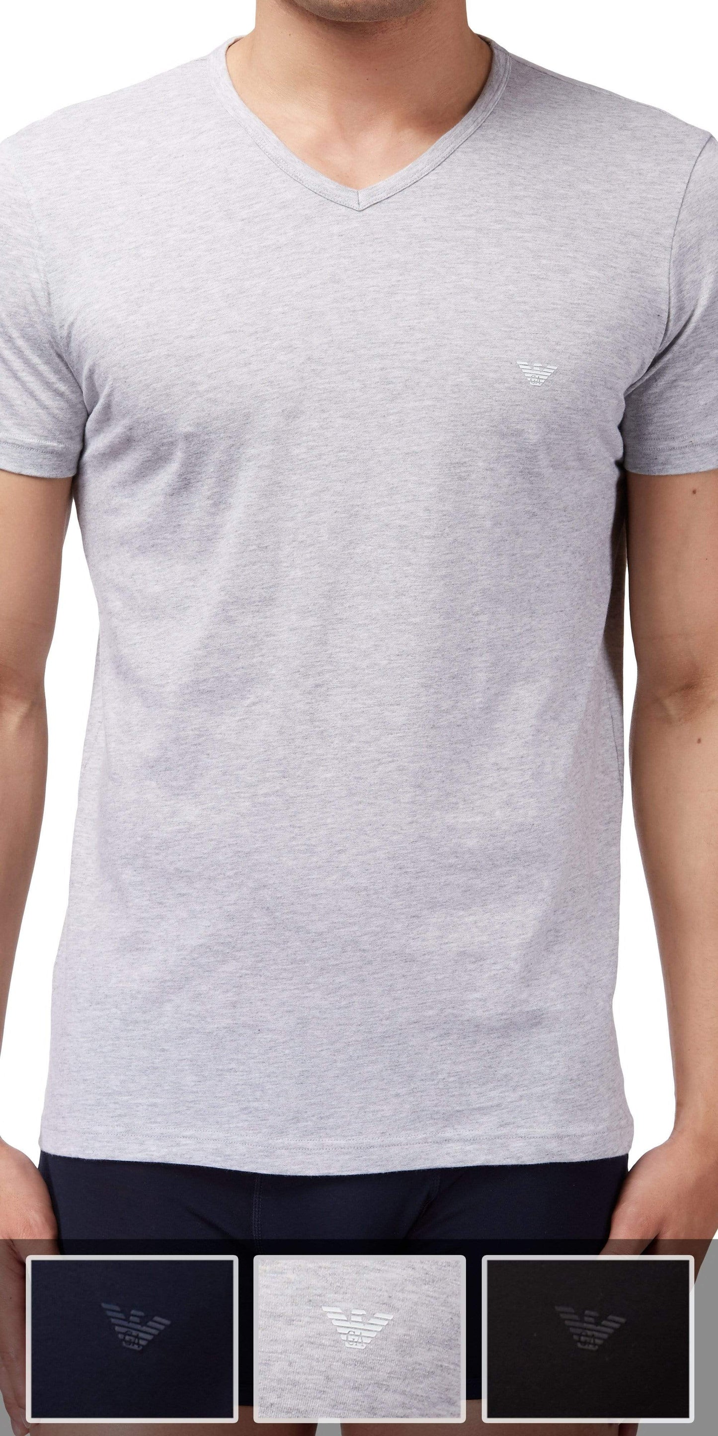 Emporio Armani 3-Pack T-shirt Gray-black-navy