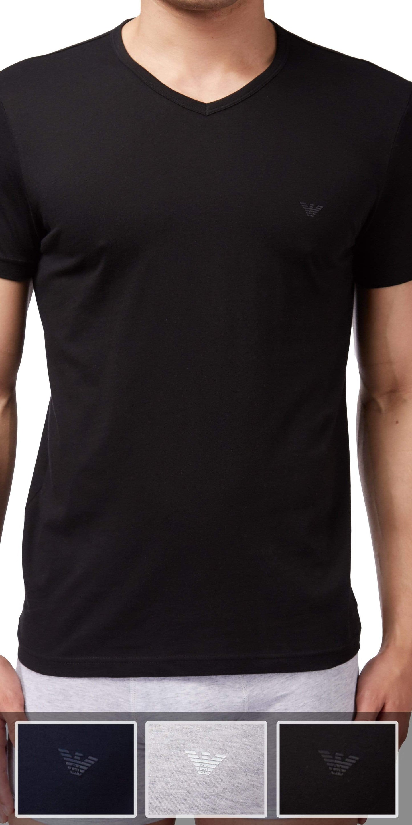 Emporio Armani 3-Pack T-shirt Gray-black-navy