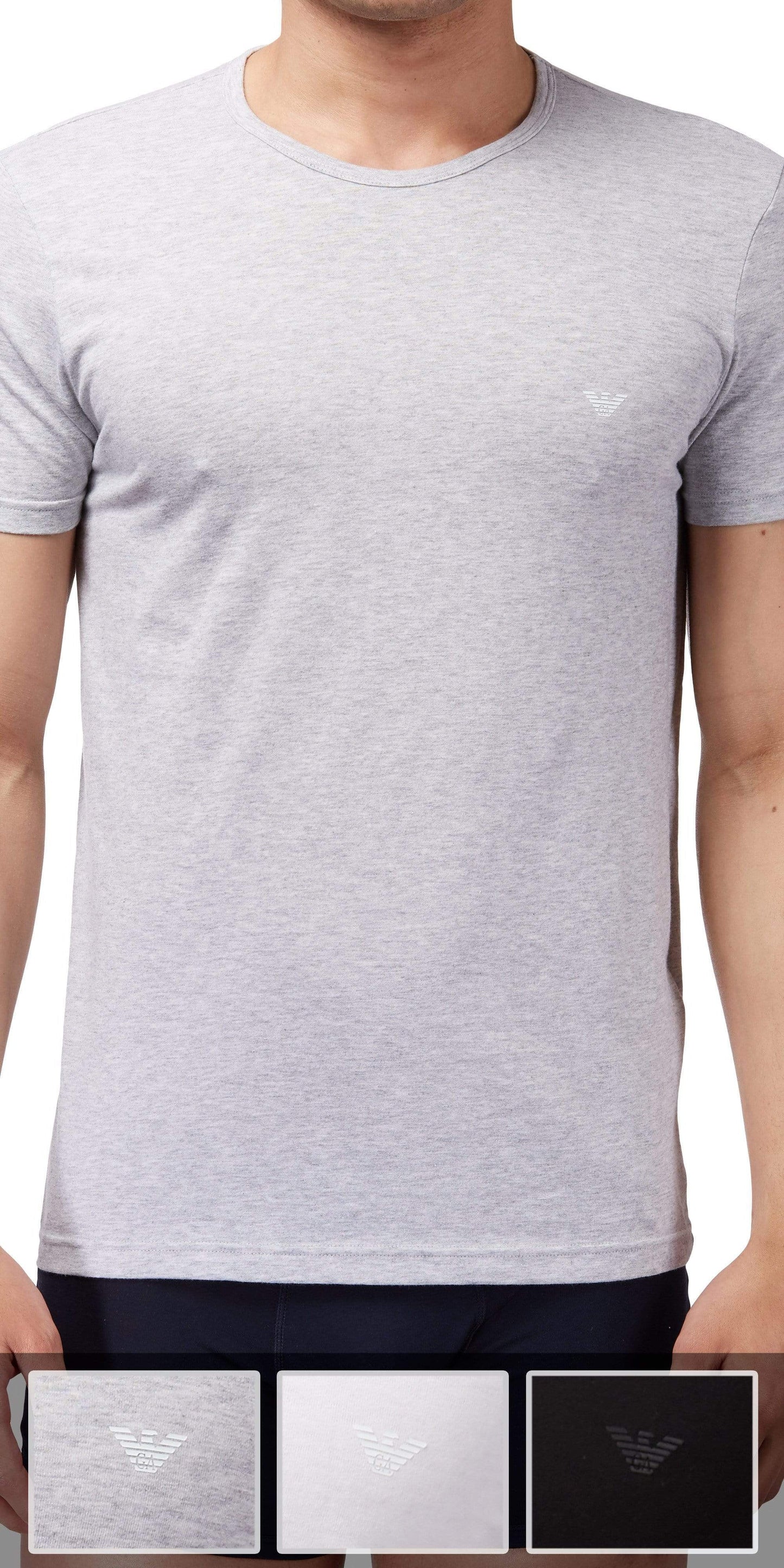 Emporio Armani 3-Pack T-shirt Gray-white-black
