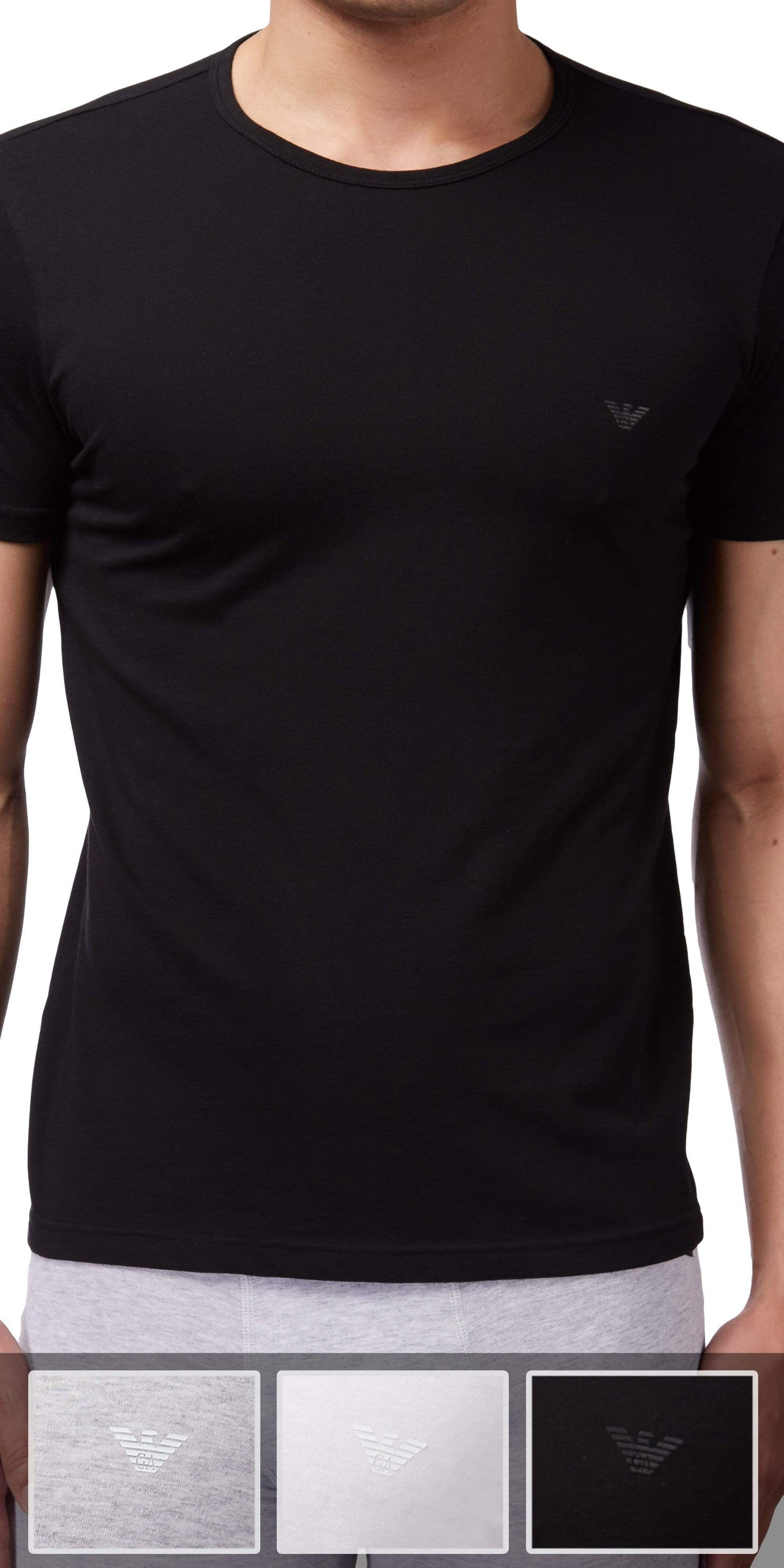 Emporio Armani 3-Pack T-shirt Gray-white-black