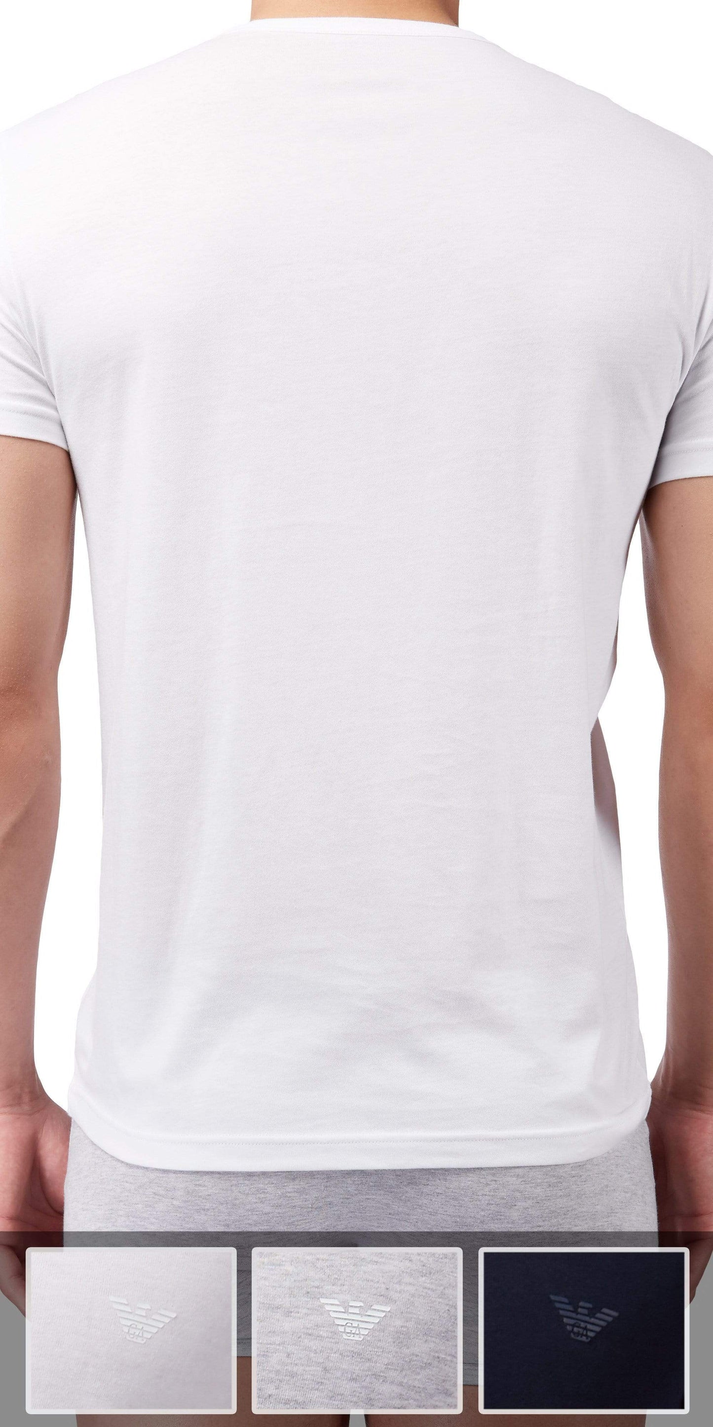 Emporio Armani 3-Pack T-shirt Gray-white-navy