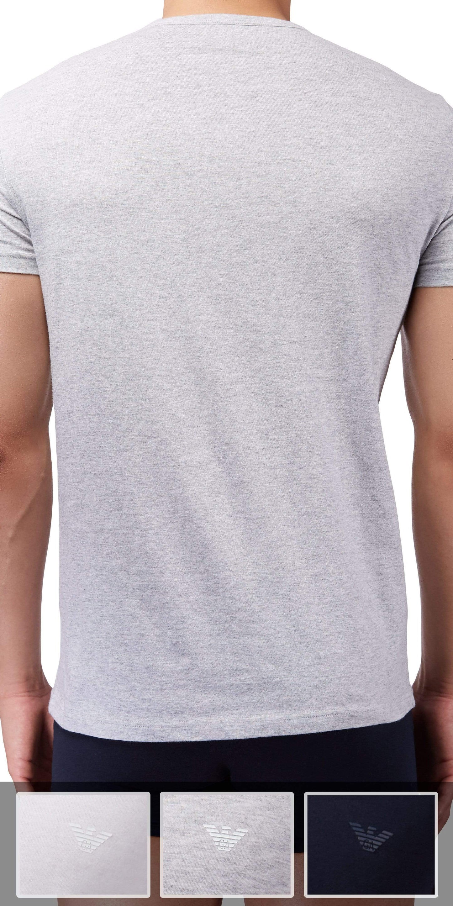 Emporio Armani 3-Pack T-shirt Gray-white-navy