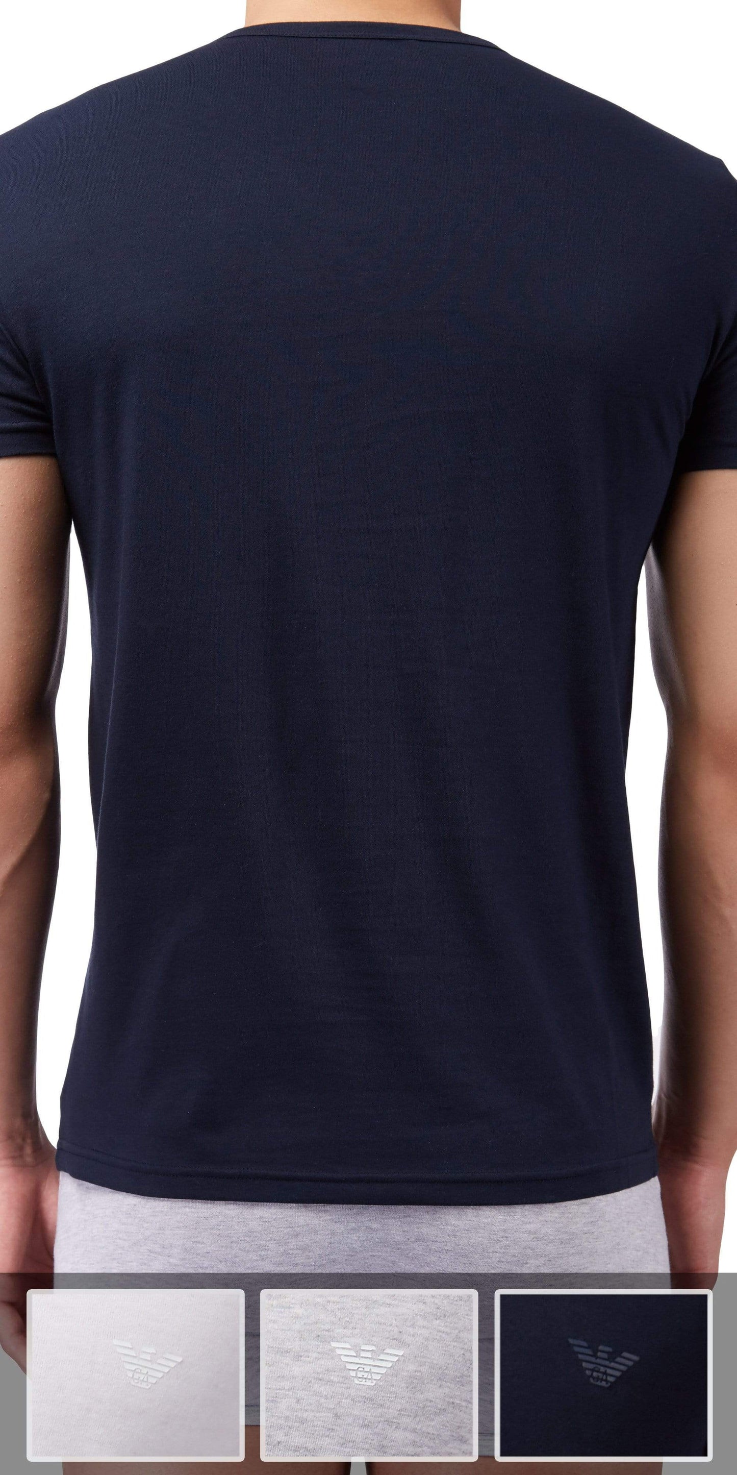 Emporio Armani 3-Pack T-shirt Gray-white-navy