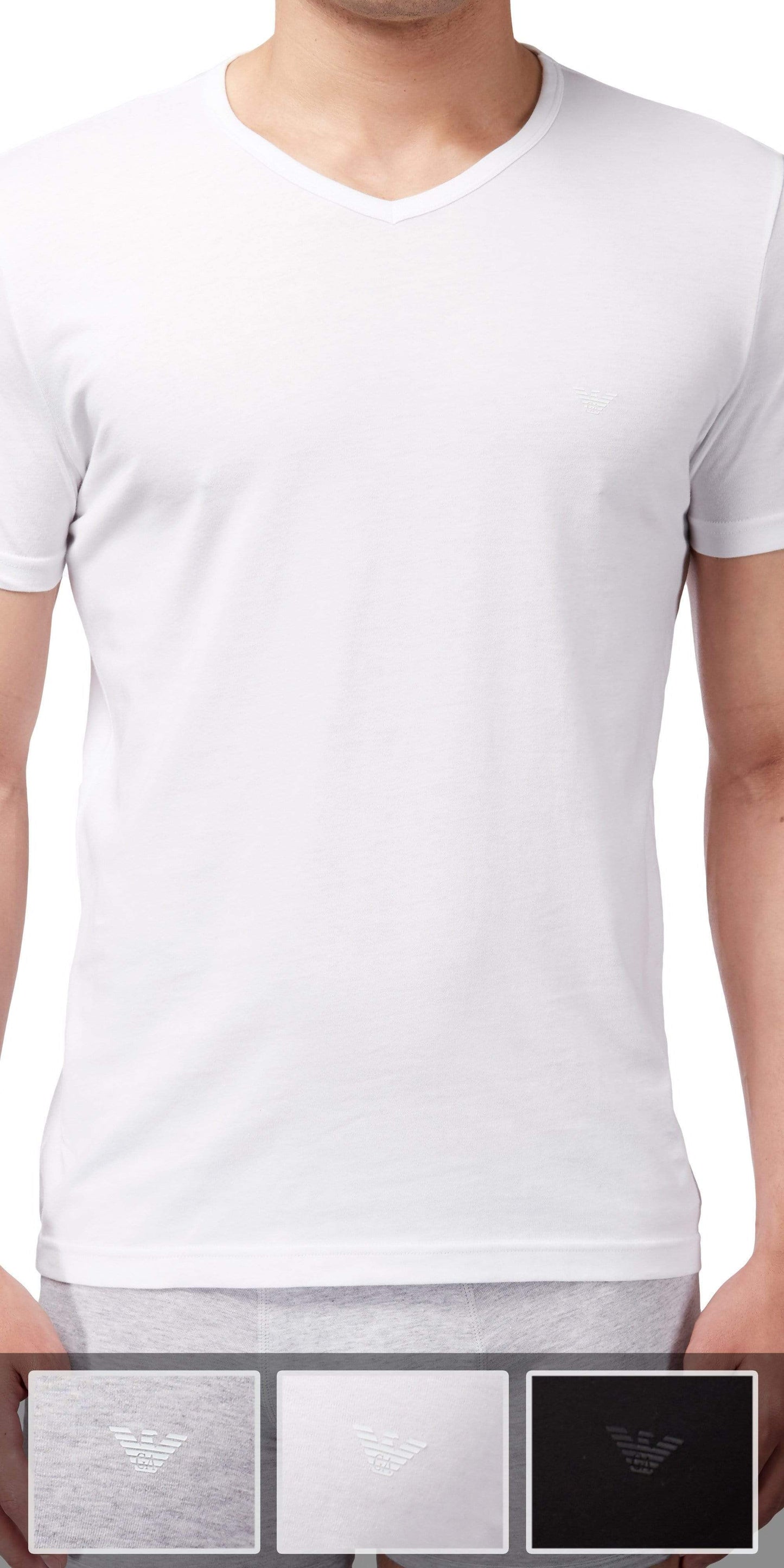 Emporio Armani 3-Pack T-shirtGray-white-black
