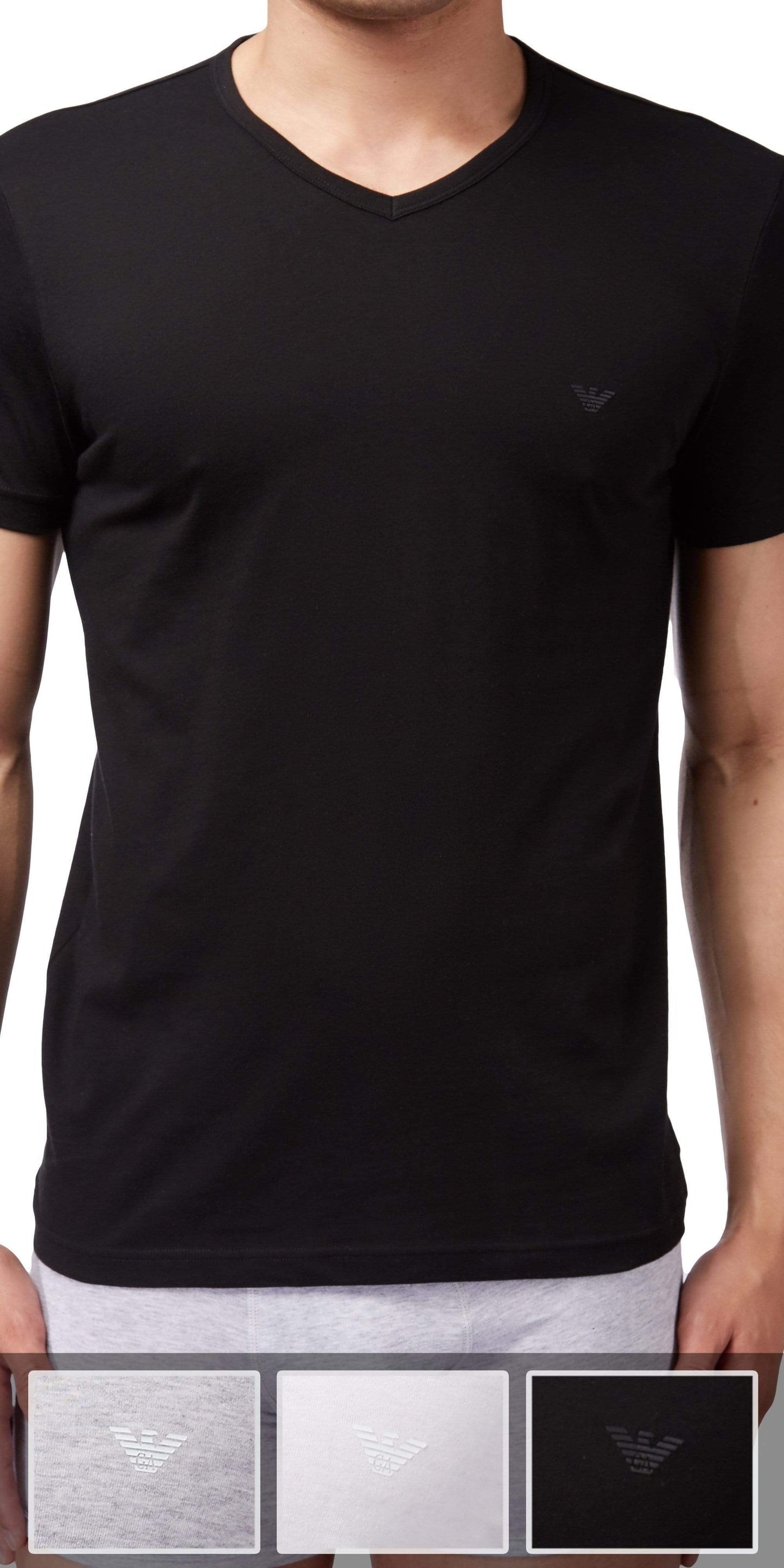 Emporio Armani 3-Pack T-shirtGray-white-black