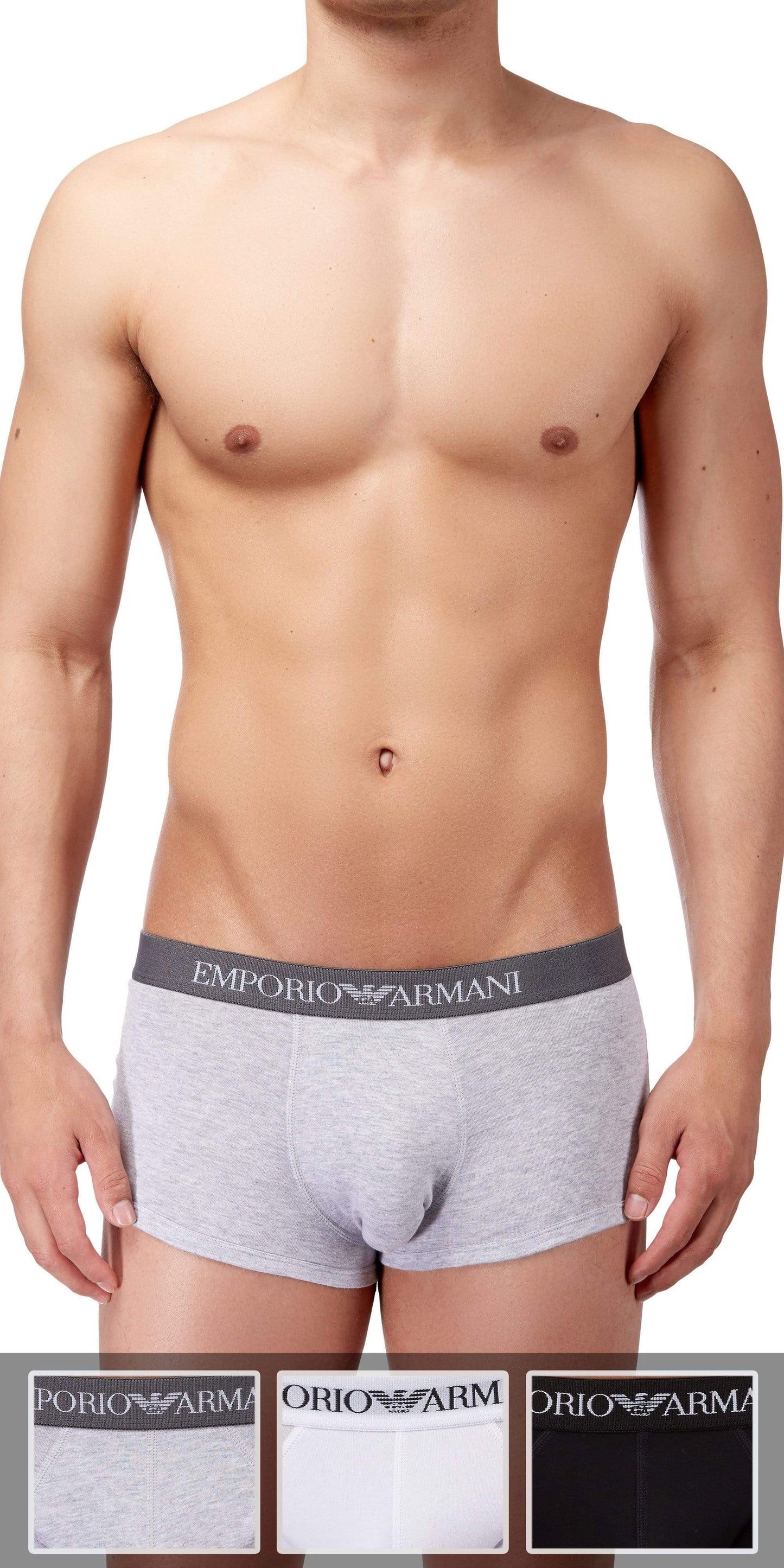 Emporio Armani 3-Pack Trunk Gray-white-black - 111610cc722