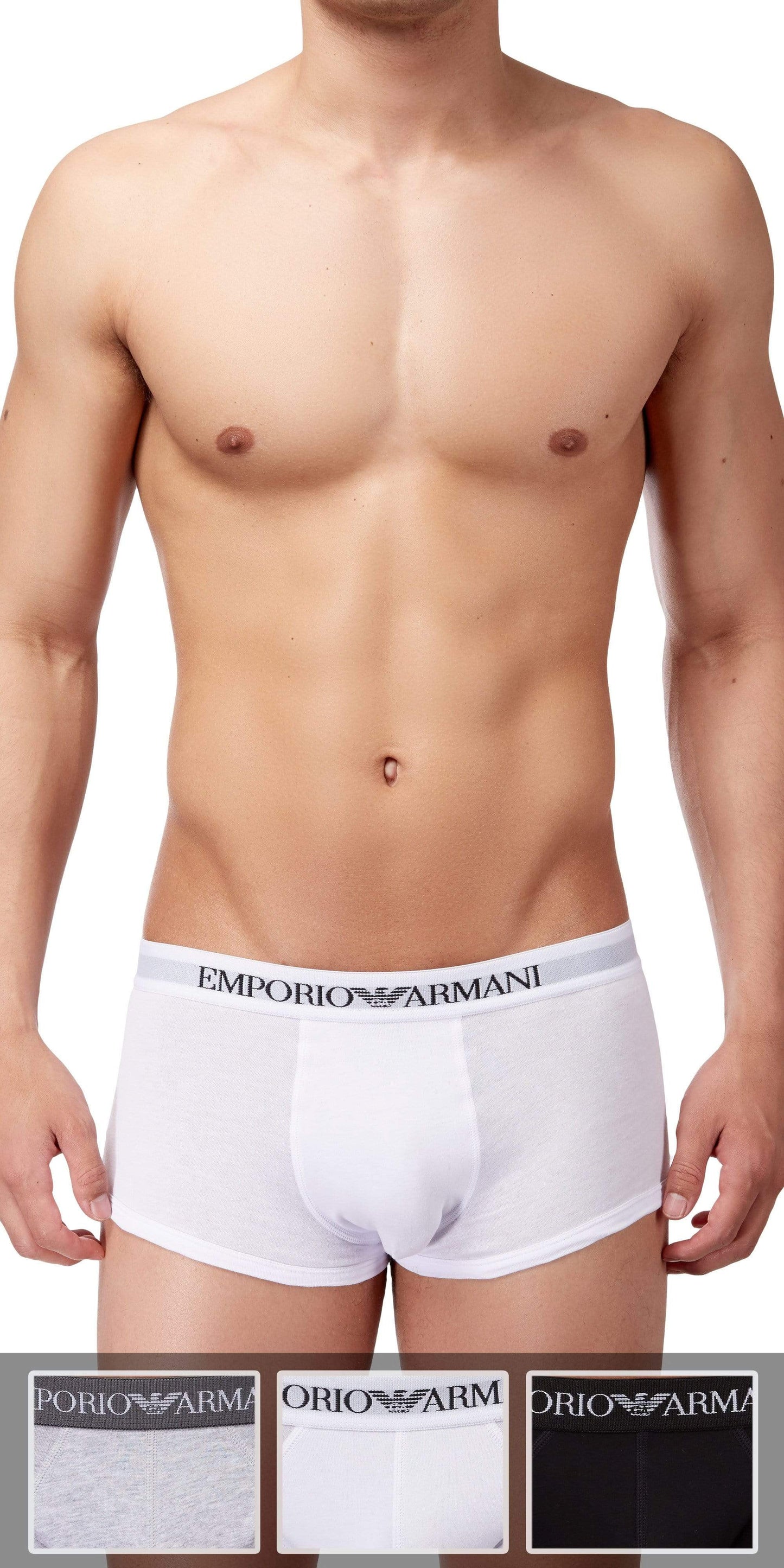Emporio Armani 3-Pack Trunk Gray-white-black - 111610cc722