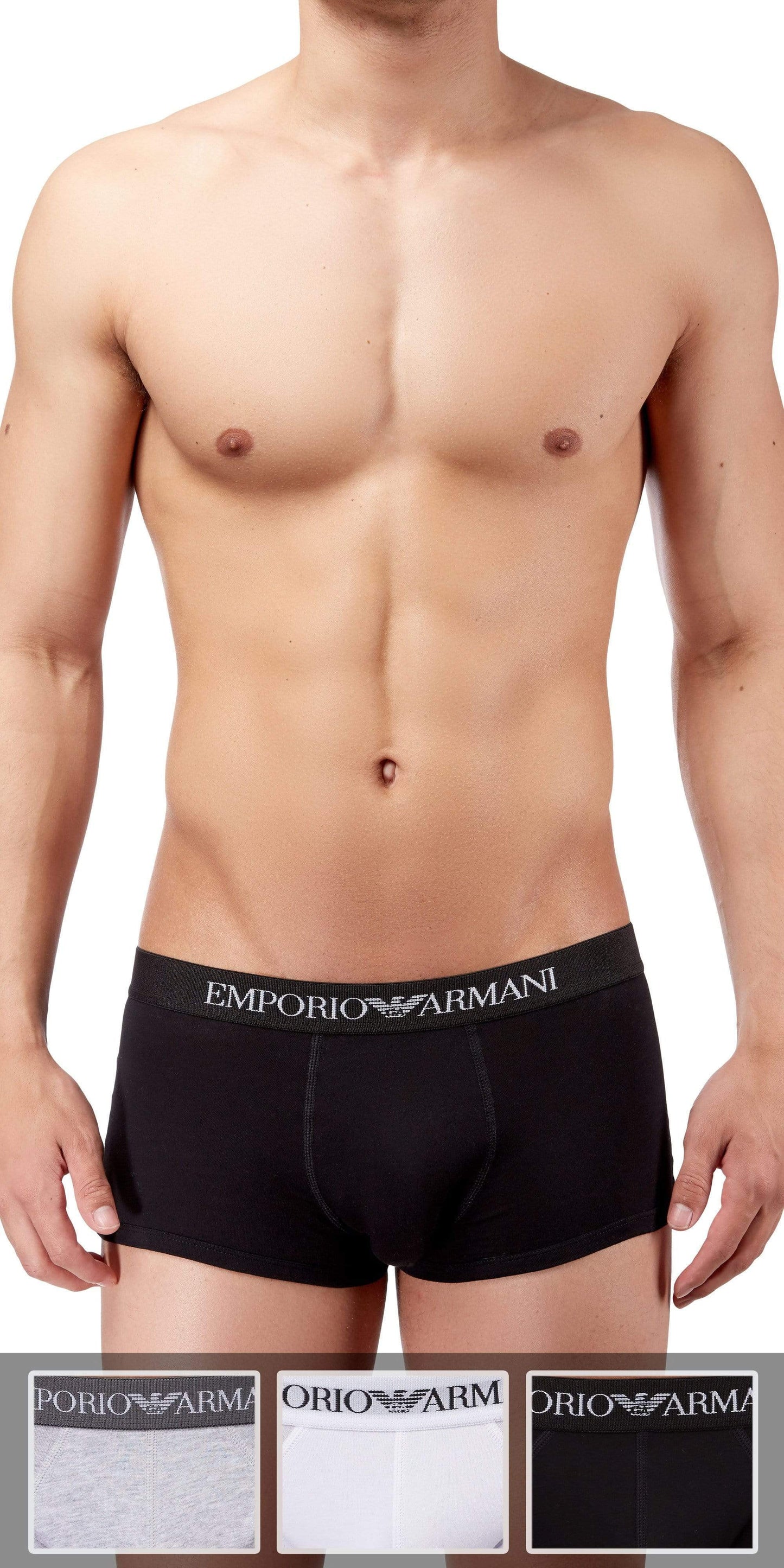 Emporio Armani 3-Pack Trunk Gray-white-black - 111610cc722