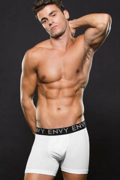 Envy White Microfiber Elastic Low Rise Boxer