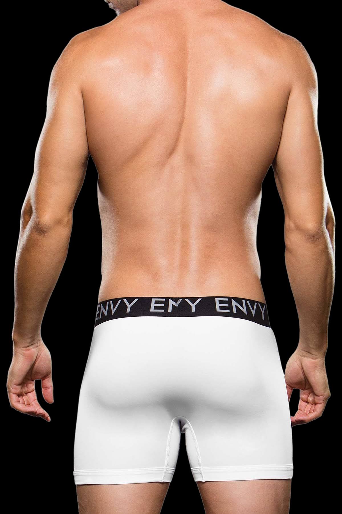 Envy White Microfiber Elastic Low Rise Boxer