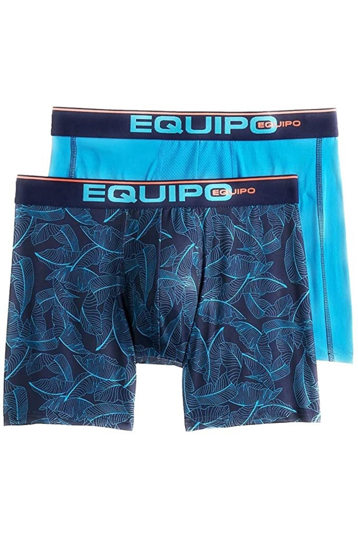Equipo Turquoise and Leaves Quick Dry Performace 2-Pack Boxer