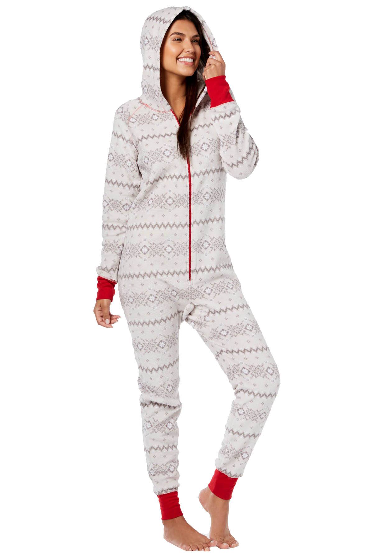 Family PJs Grey Winter Fairisle Hooded Onesie