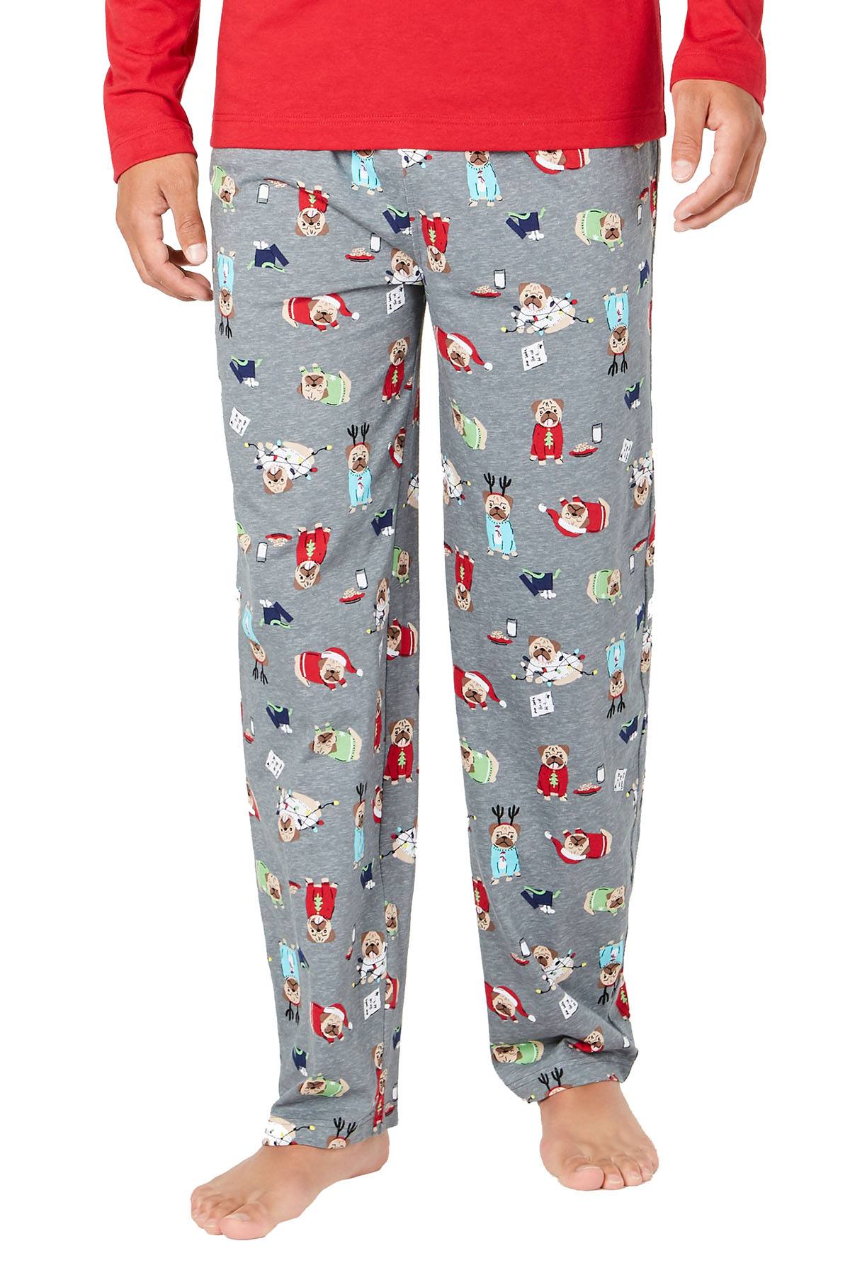 Family PJs Men Holiday Pajama Set in Happy Pawlidays