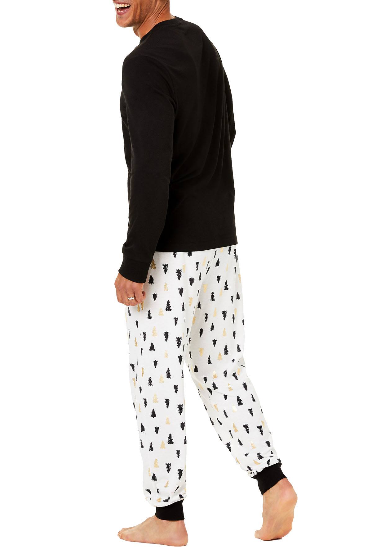Family PJs Men Holiday Pajama Set in Tree Print