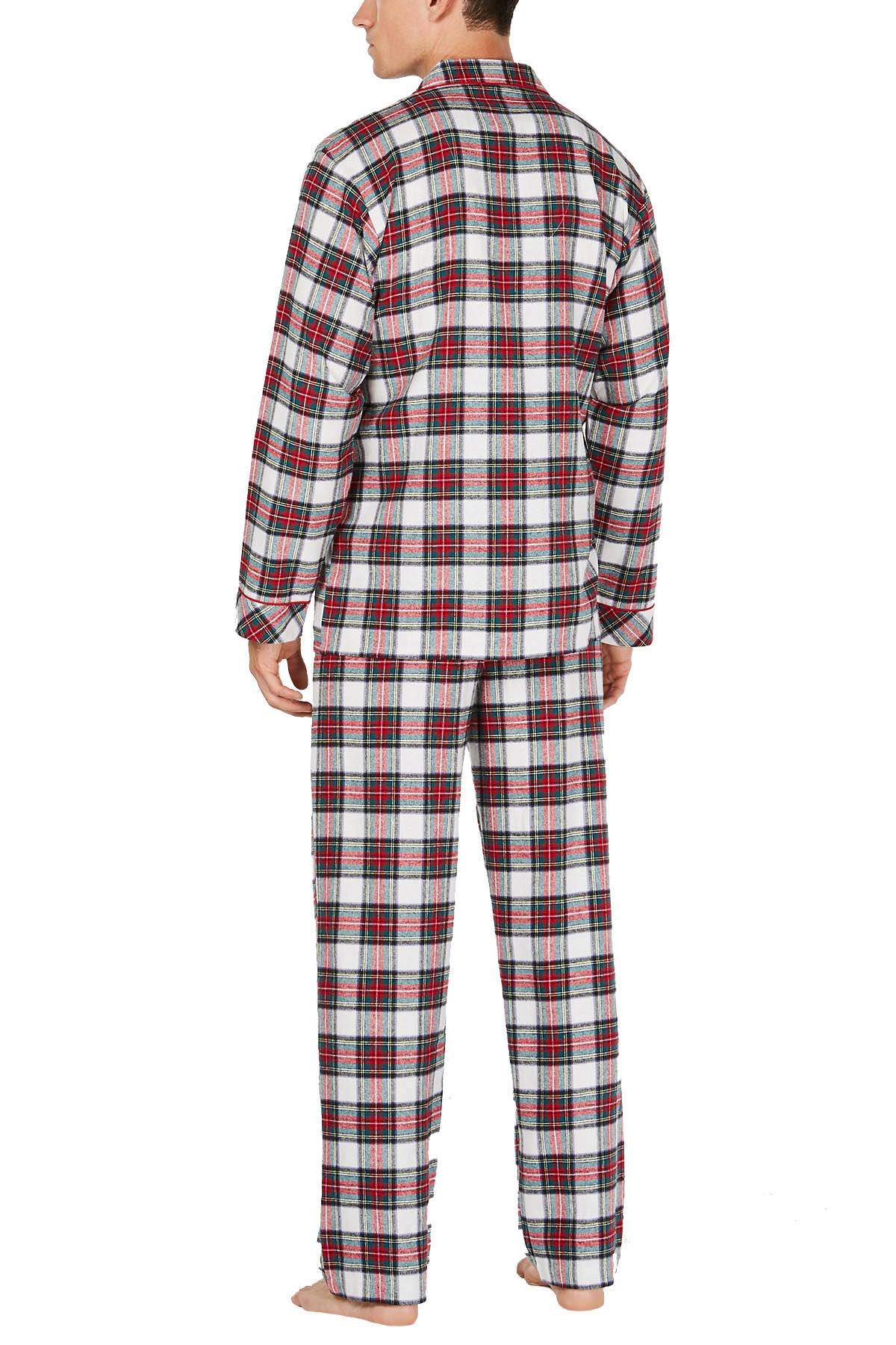 Family PJs Men Stewart Plaid Button Up Pajama Set