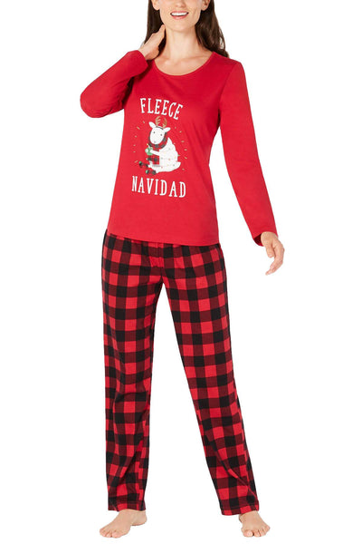Family PJs Red Graphic Print Fleece Navidad 2-Pc Pajama Set