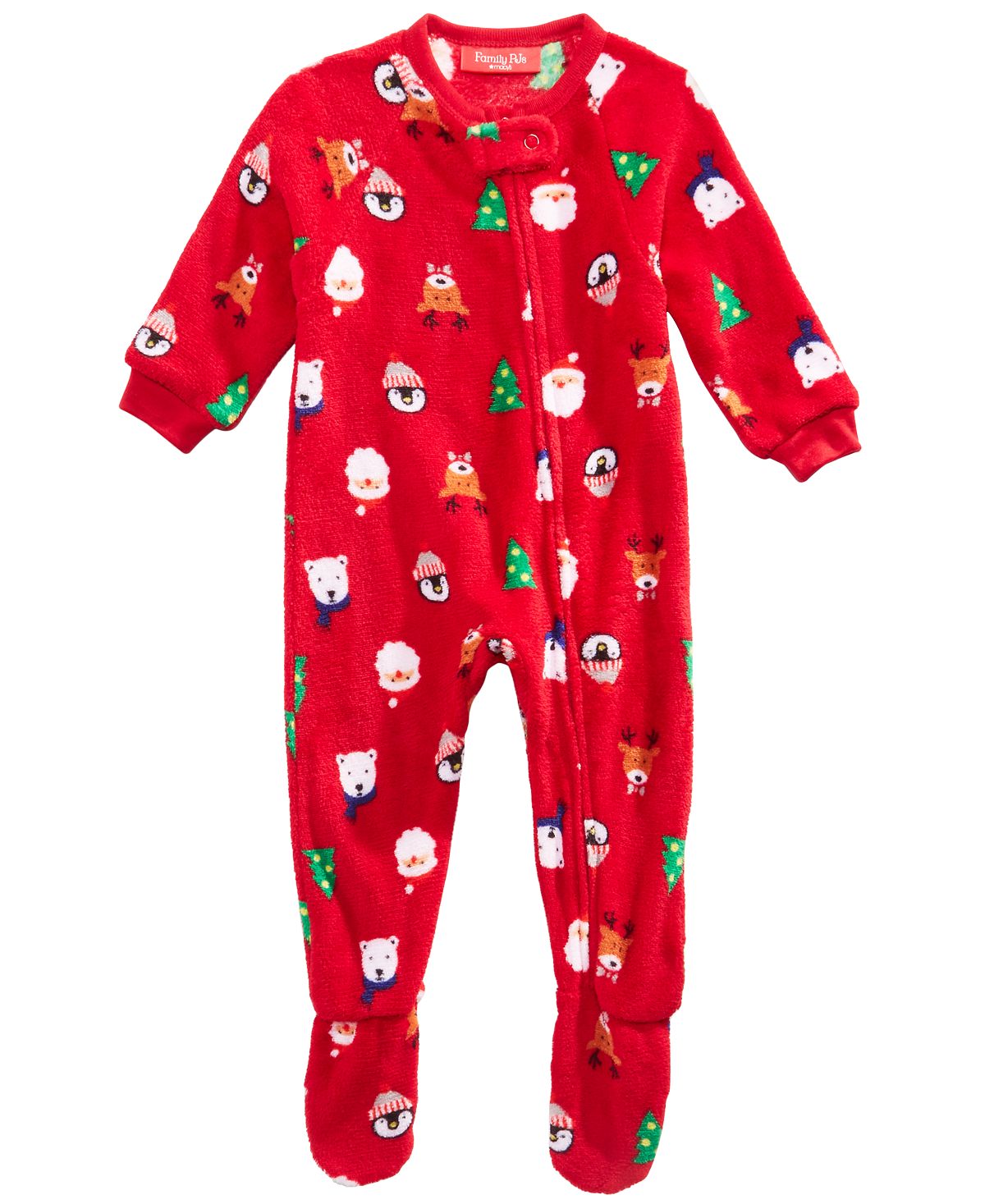 Family Pajamas Matching Baby Santa And Friends Footed Pajamas Santa