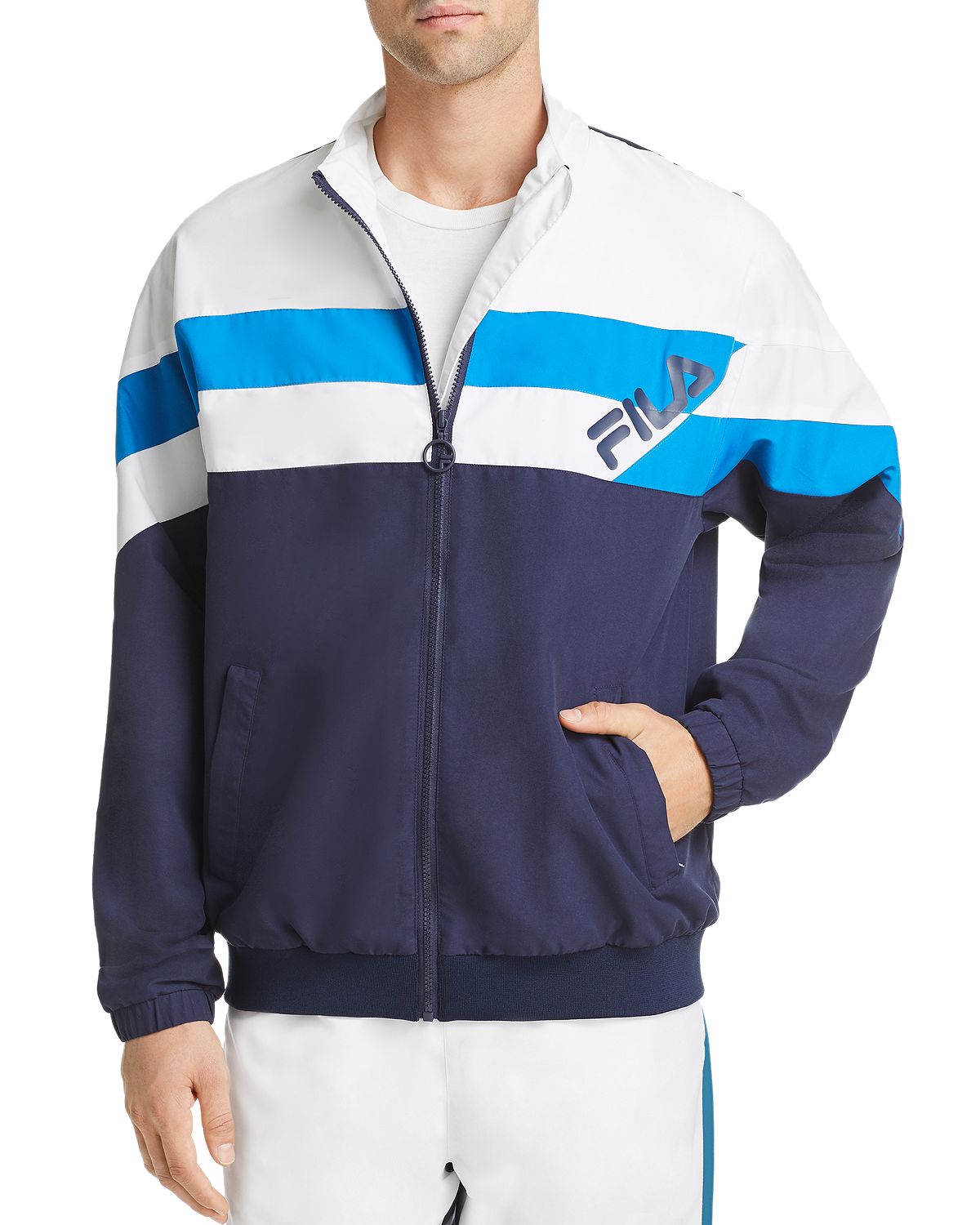 Fila Slade Color-block Track Jacket White/Peacoat